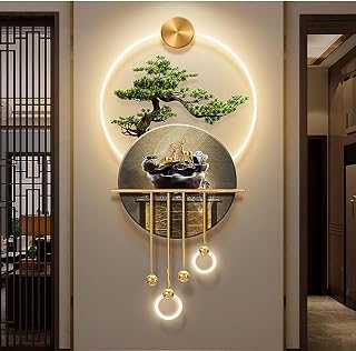 Art Wall Decor with LED Light, 3D Wall Sculptures Painting Hanging Plug-in Power Supply, Modern Wall Sculptures with Light for Living Room Entrance Corridor Decorative(19.7 * 39.4in)