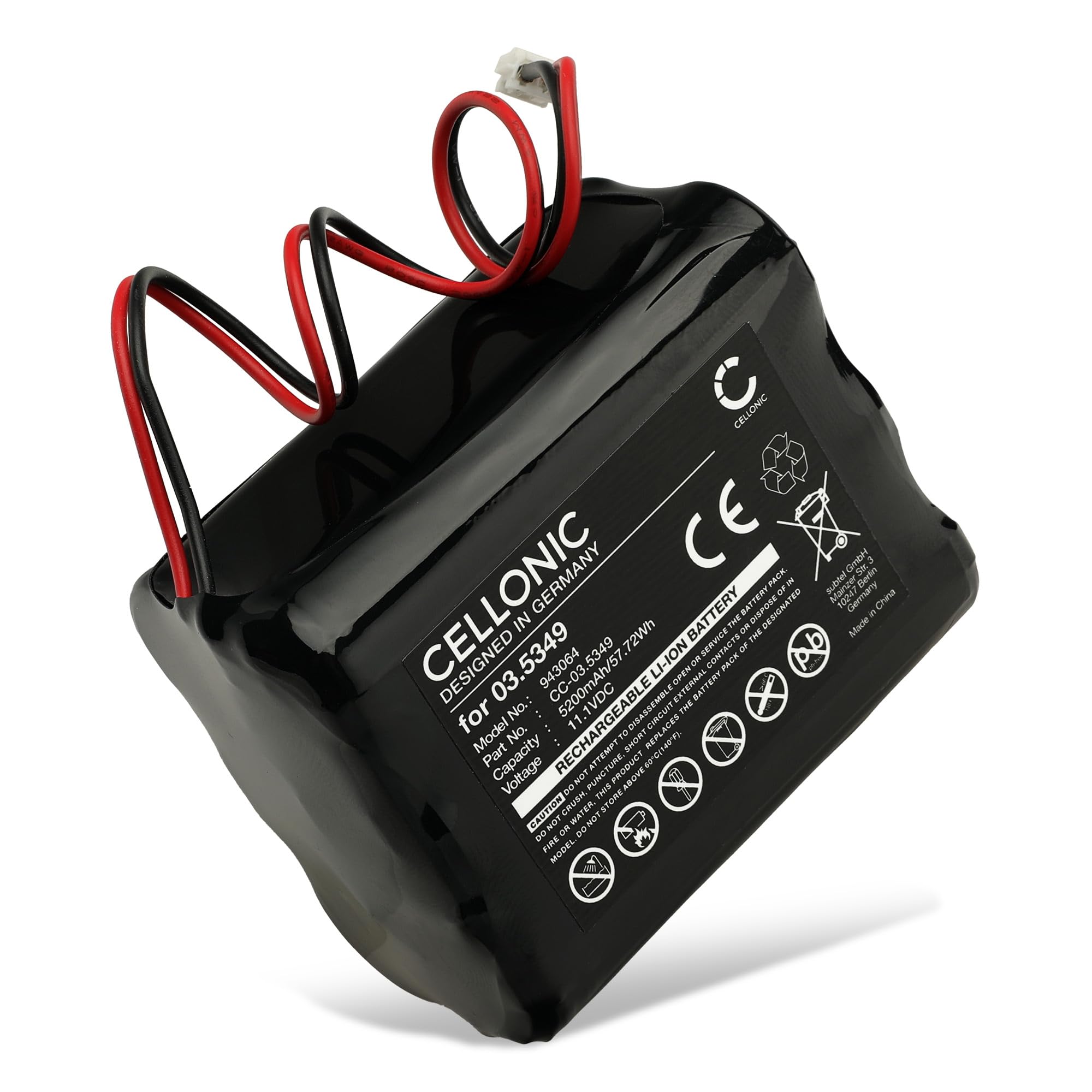 CELLONIC 1x Batterie pour Éclairage/Lampe de Poche Compatible avec SCANGRIP Nova 4K, Nova 3K, 03.5349 - (5200mAh, 11.1V)