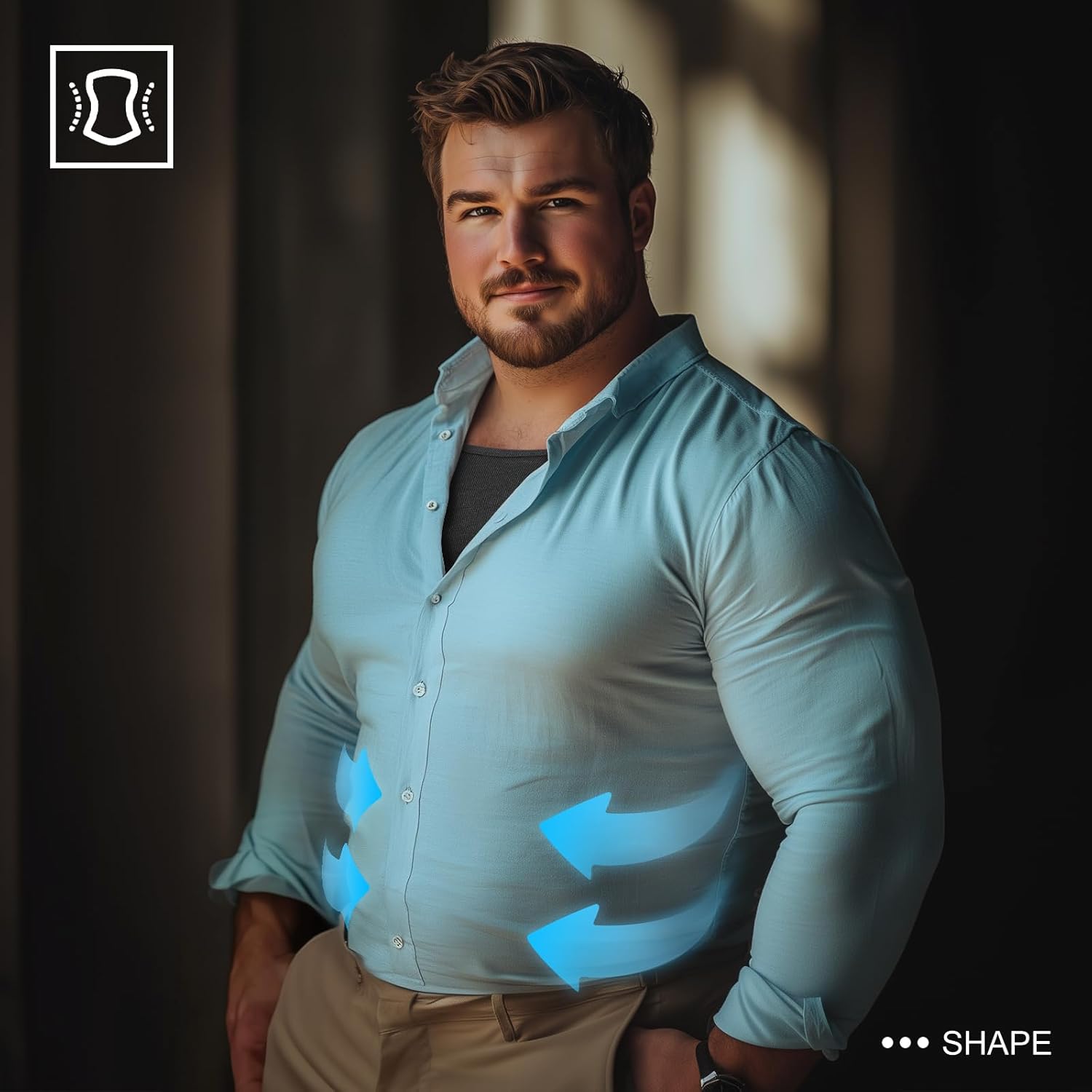 Odoland 3 Pack Men Compression Shirt, Tummy Control Slimming Undershirt Tank Top Men Body Shaper