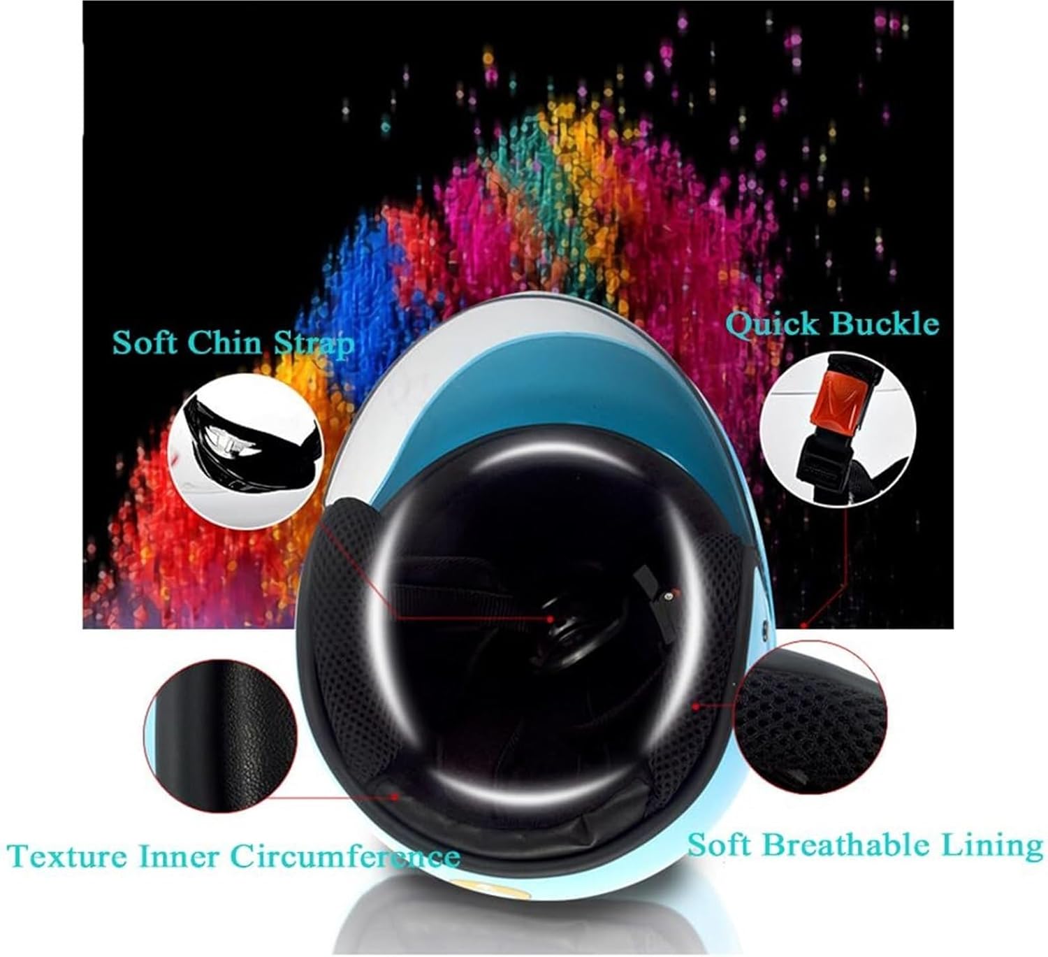 Kids DOT Approved Kids Motorcycle Retro Half Helmet for 3-12 Years Old,Youth Toddler 3/4 Electric Scooter Moped Lightweight Street Dirt-Bike ATV Helmet for Boys Girls