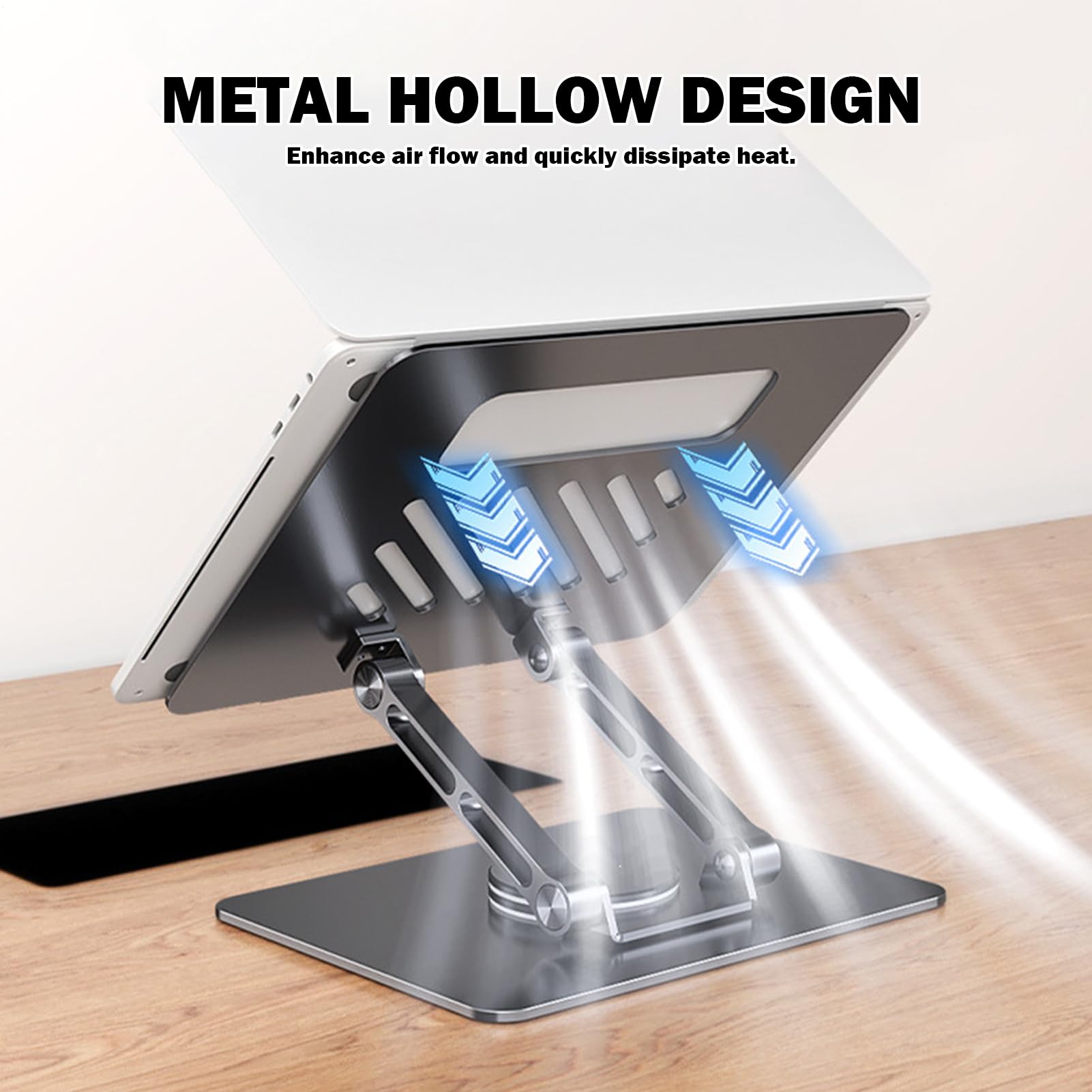 Soporte de Escritorio para Ordenador portátil, Soporte Vertical de Metal | con rotación de 360°, refrigeración ventilada, soporte plegable para portátil de 11 a 17,3 pulgadas, estación de trabajo