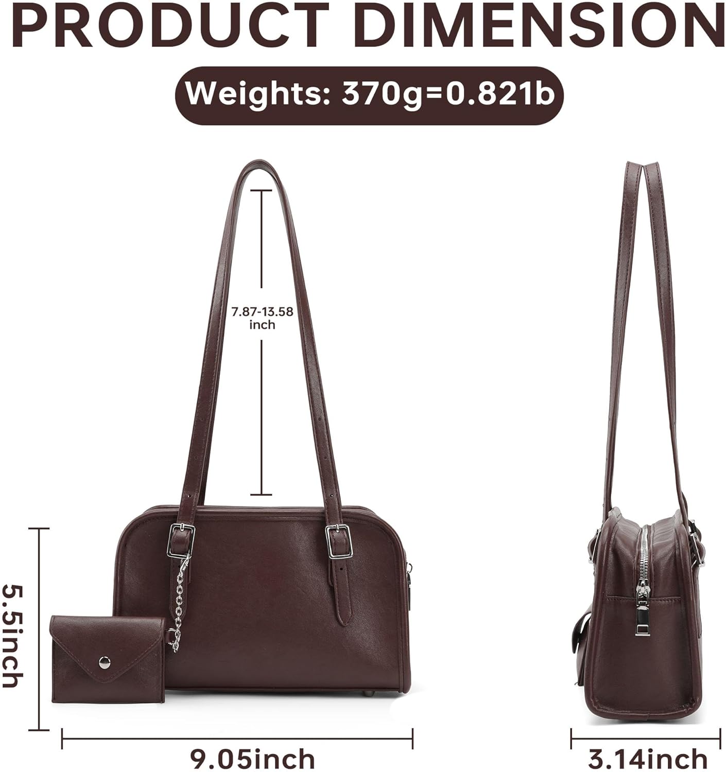 Swing Zip Bag Designer Shoulder Bag for Women Fashion Handbags for Women Small Purses with Adjustable Strap