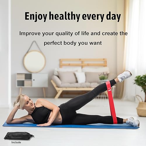 Miniatura 6 de Bandas de resistencia para entrenamiento, bandas de ejercicio con 5 niveles de resistencia, bandas de entrenamiento multicolor para fitness en