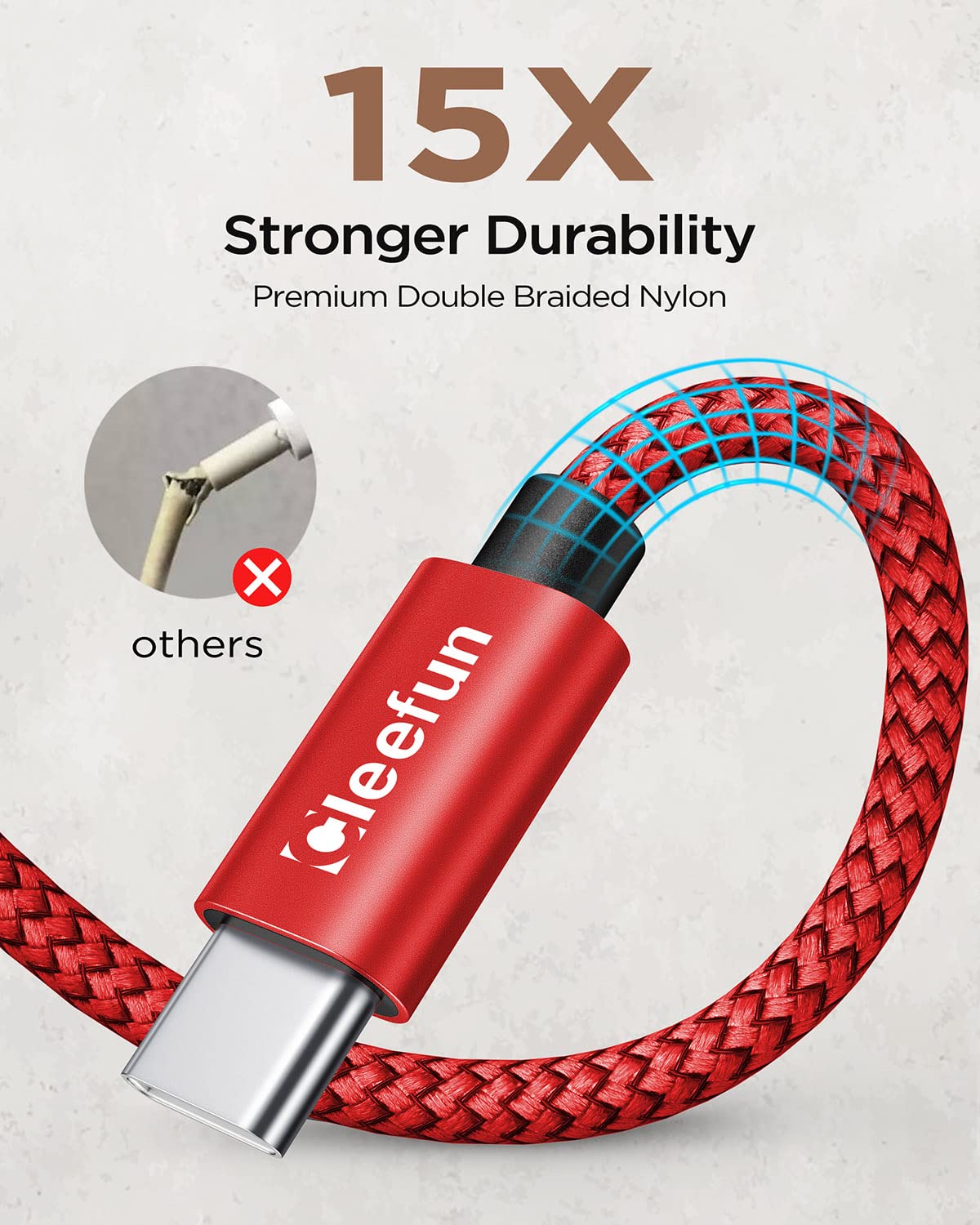 CLEEFUN Cavo corto USB C [2 pezzi, 0,3 m], USB A a USB di tipo C ricarica veloce cavo in nylon compatibile con Galaxy S10 S9 S8 S20 Plus S10 Lite, A71 A51 A40 A20e, Moto G7 G8 Plus, G8 Power