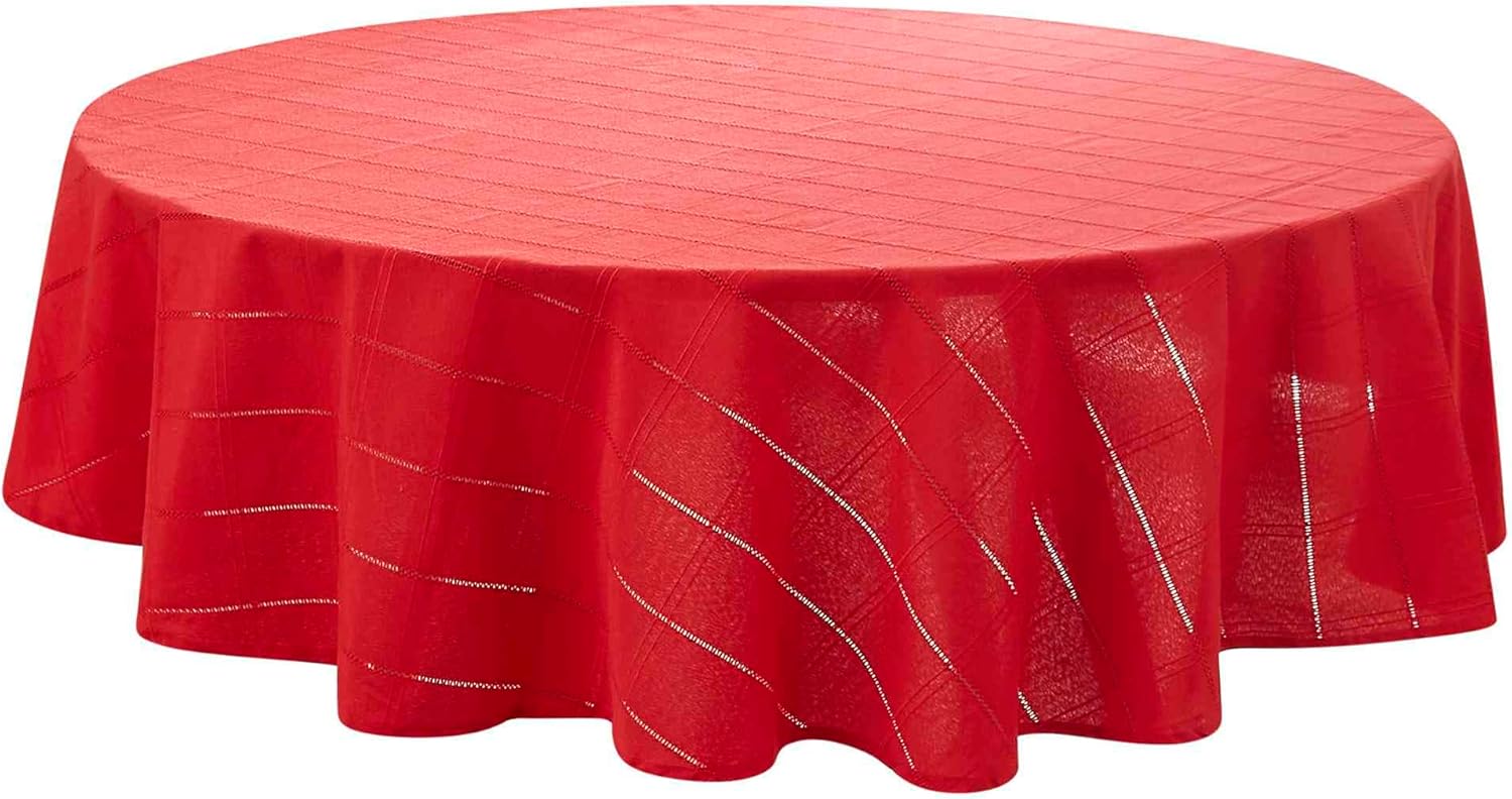 Izod - Round Tablecloth, Decorative Tabletop Accessories, Holiday Home Decor (Chadwick Linen, 70")