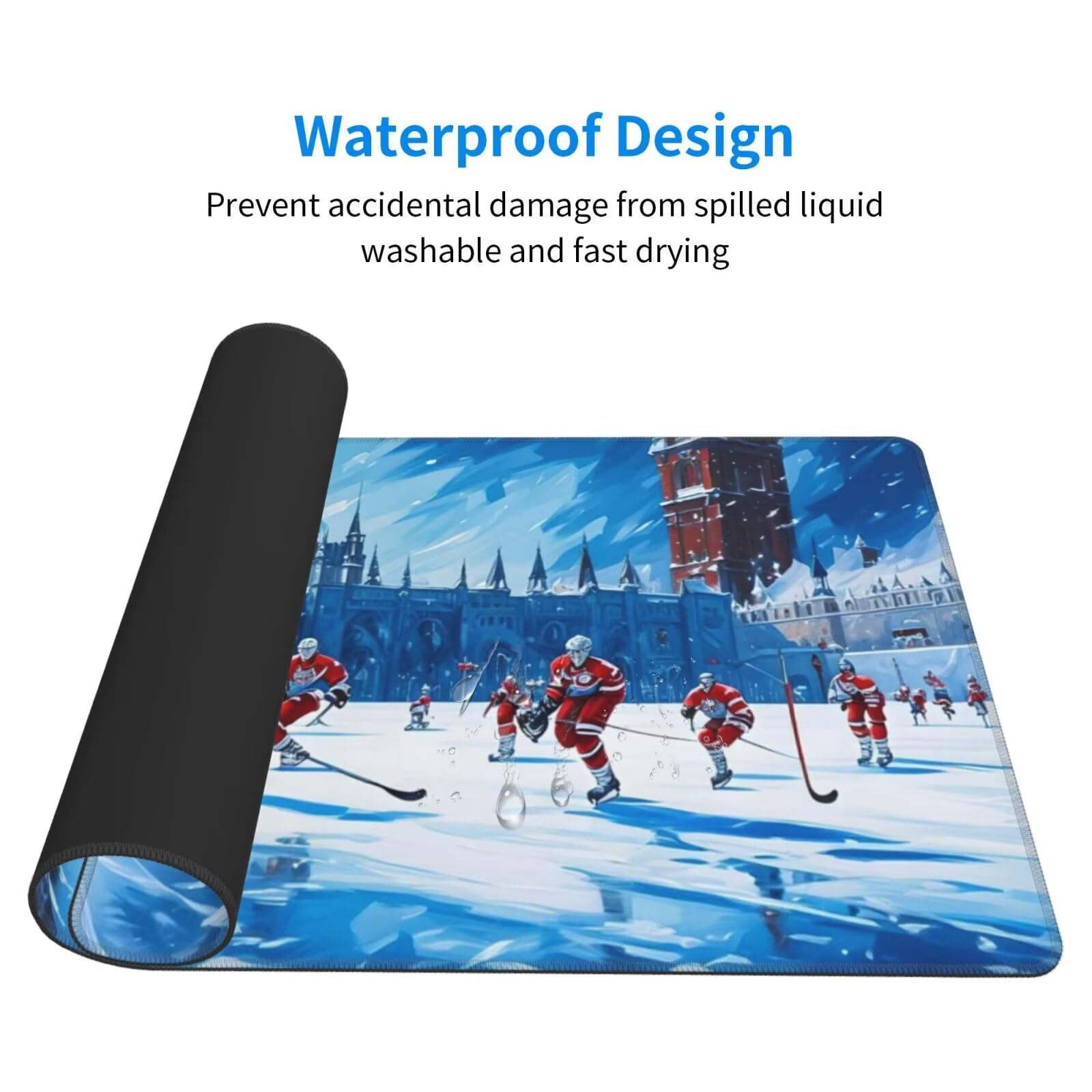 Tapis de Souris XXL 1200x600 mm, Ski Tapis de Souris Athlète Tapis Souris XXL 120 X 60 CM, Étanche Antidérapant Sous Main Bureau à Bords Cousus, Mouse Pad avec Surface en Caoutchouc antidérapant U-541