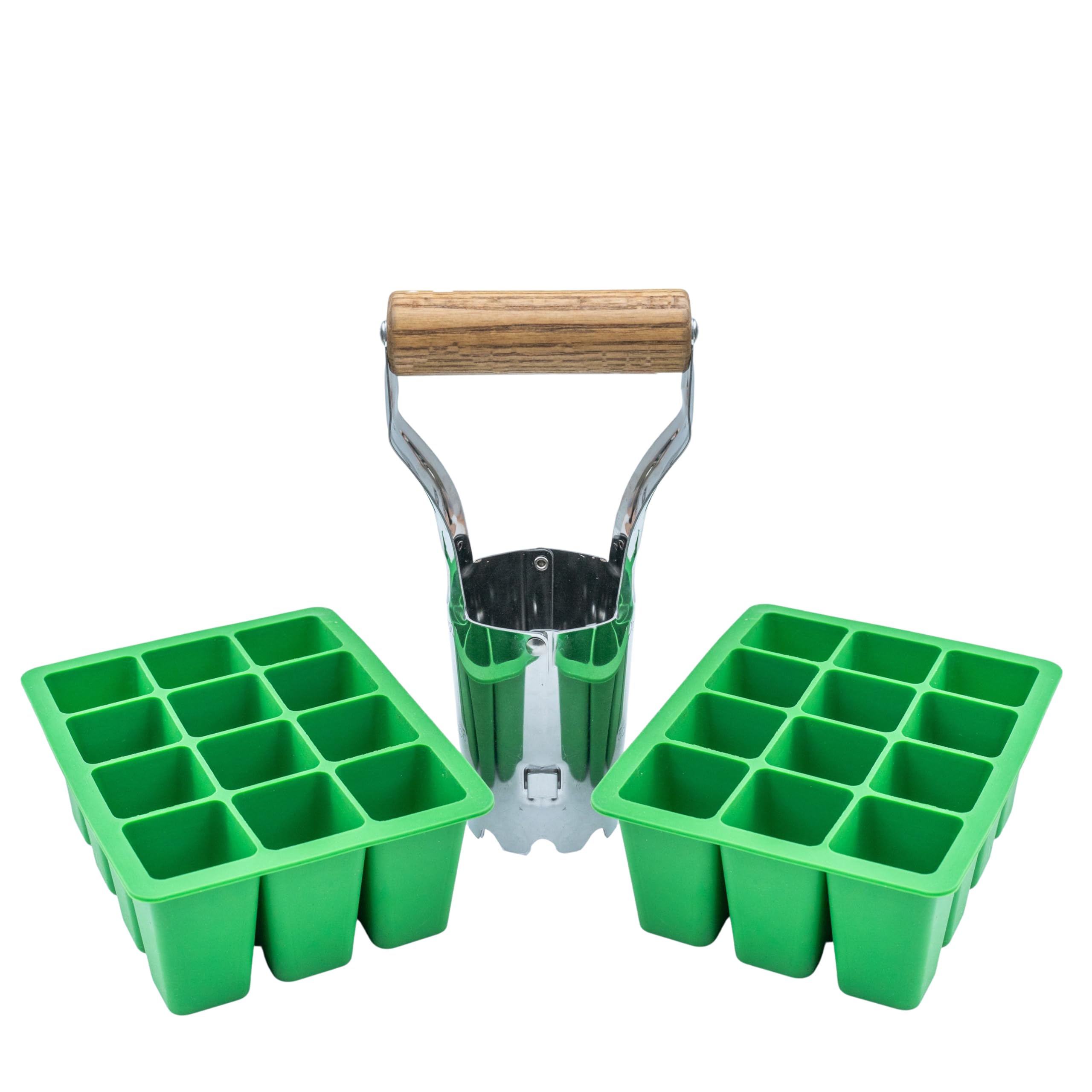 Cotswold Homeware Silicone Seed Starter Tray | 2 X 12 Cell Reusable Seed Starting Tray | for Vegetable, Flower & Herb Seeds | Indoor Grow Kit to Plant Seedlings | Stainless Steel Bulb Planter
