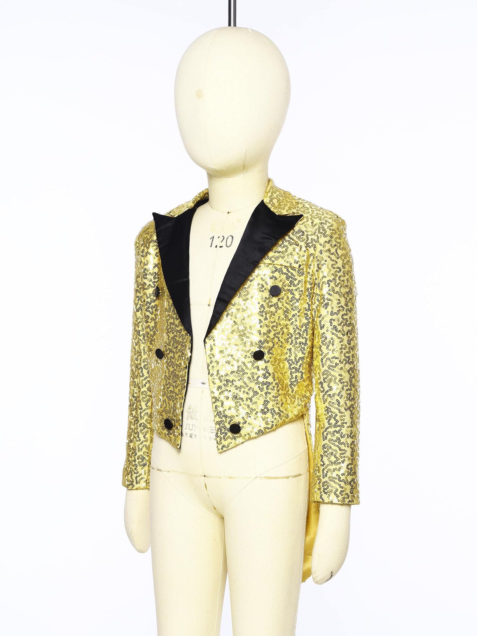 Bambini Ragazzi Frac Giacca Paillettes Stile Steampunk Gotico Giacca Lunga Abito Giacca Smoking Matrimonio Natale Festa Abbigliamento