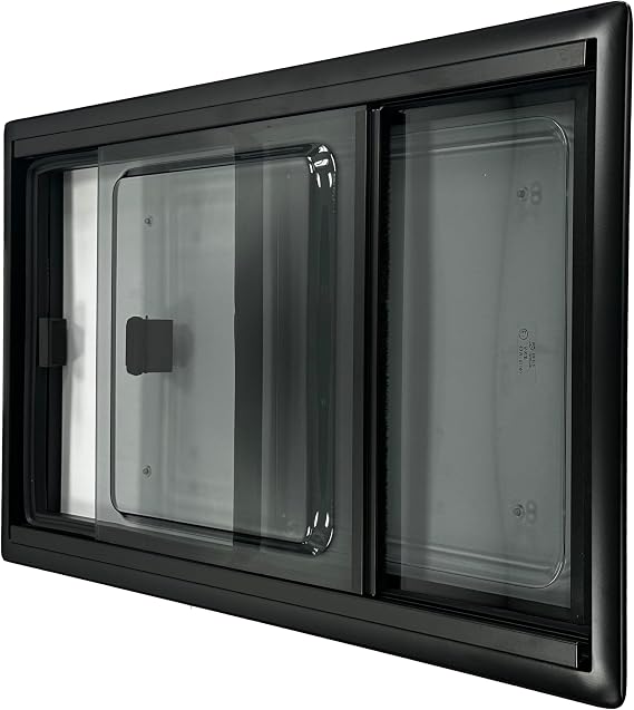 Shield Autocare© Camper Van Sliding Narrow Frame Windows With Blackout Blinds Flynet Screen For Motorhome Horsebox Boat Conversion (700x400mm)
