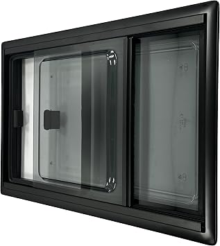 Shield Autocare© Camper Van Sliding Narrow Frame Windows With Blackout Blinds Flynet Screen For Motorhome Horsebox Boat Conversion (700x400mm)