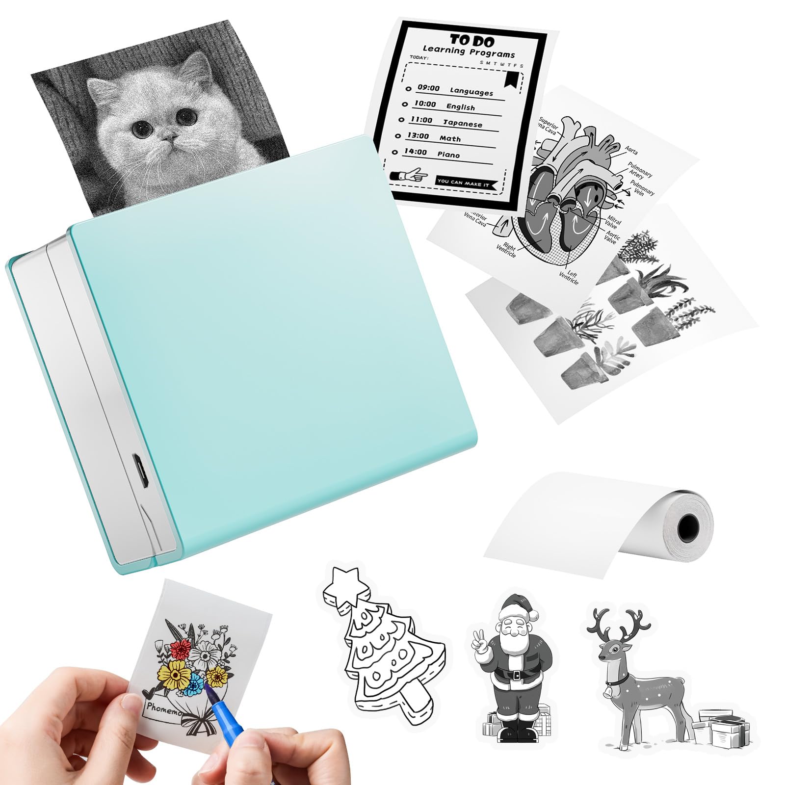 Memoking Sticker Printer M02 Inkless Pocket Printer, Bluetooth Photo Mini Printer for Phone, Portable Thermal Wireless Printer, Sticky Note Printer, Mini Sticker Maker for Notes, Scrapbook (B0939YTT28) Amazon Price History, Amazon Price Tracker