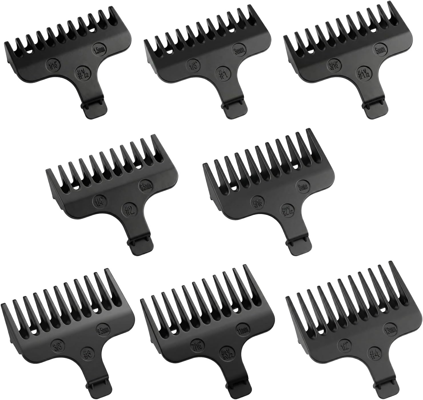 Guide Comb Set for 40mm T-Blade Trimmer, Trimmer Guard for Precise Hair & Beard Trimming, Compatible with Wahl T-Blade Trimmers - 8 Sizes Available