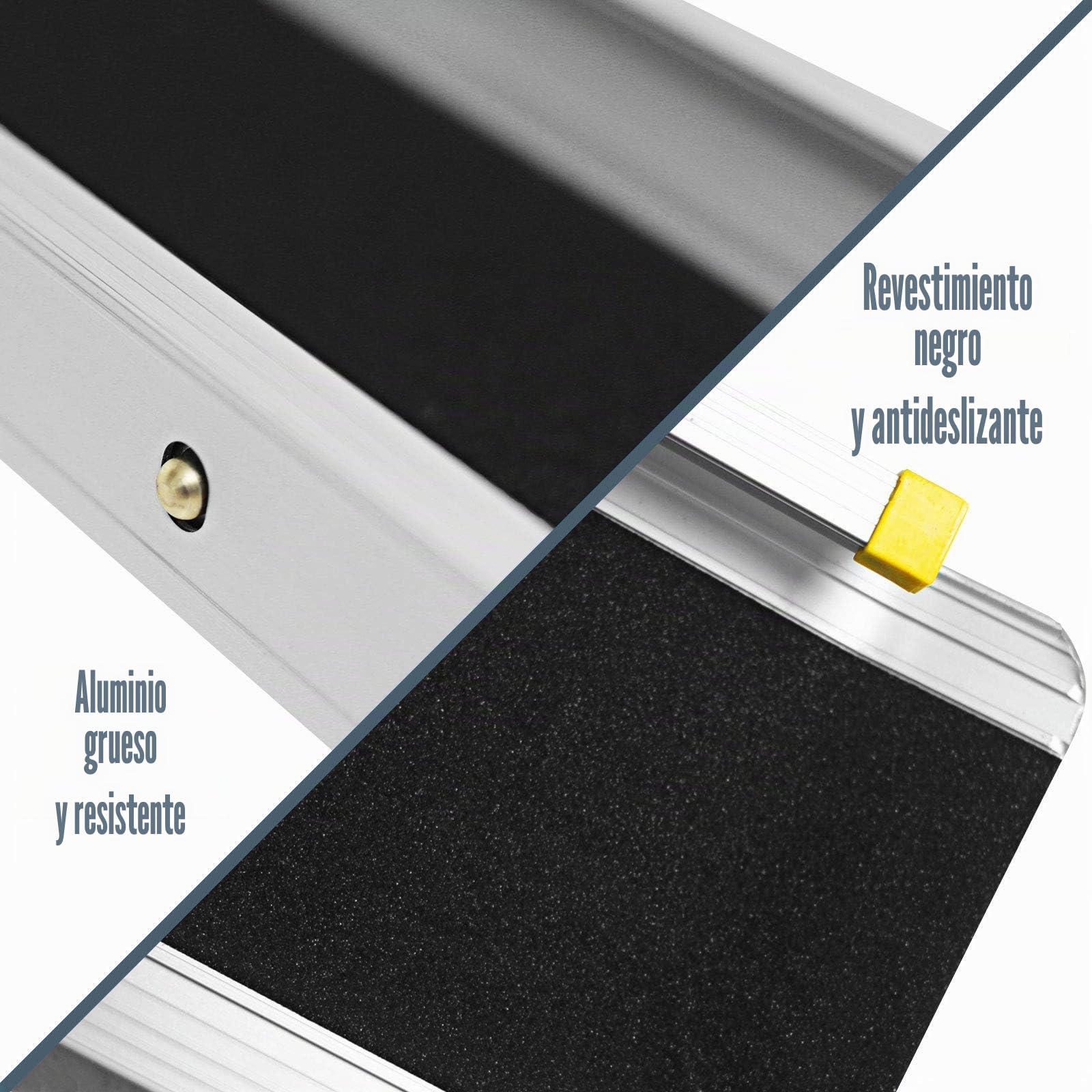 GOPLUS 2 rampas telescópicas para sillas de Ruedas, de Aluminio, rieles Antideslizantes de hasta 270 kg, rampa de Carga Ajustable, Extractor de escaleras (91,5-152,5x19cm) (121,5-213,5 cm)