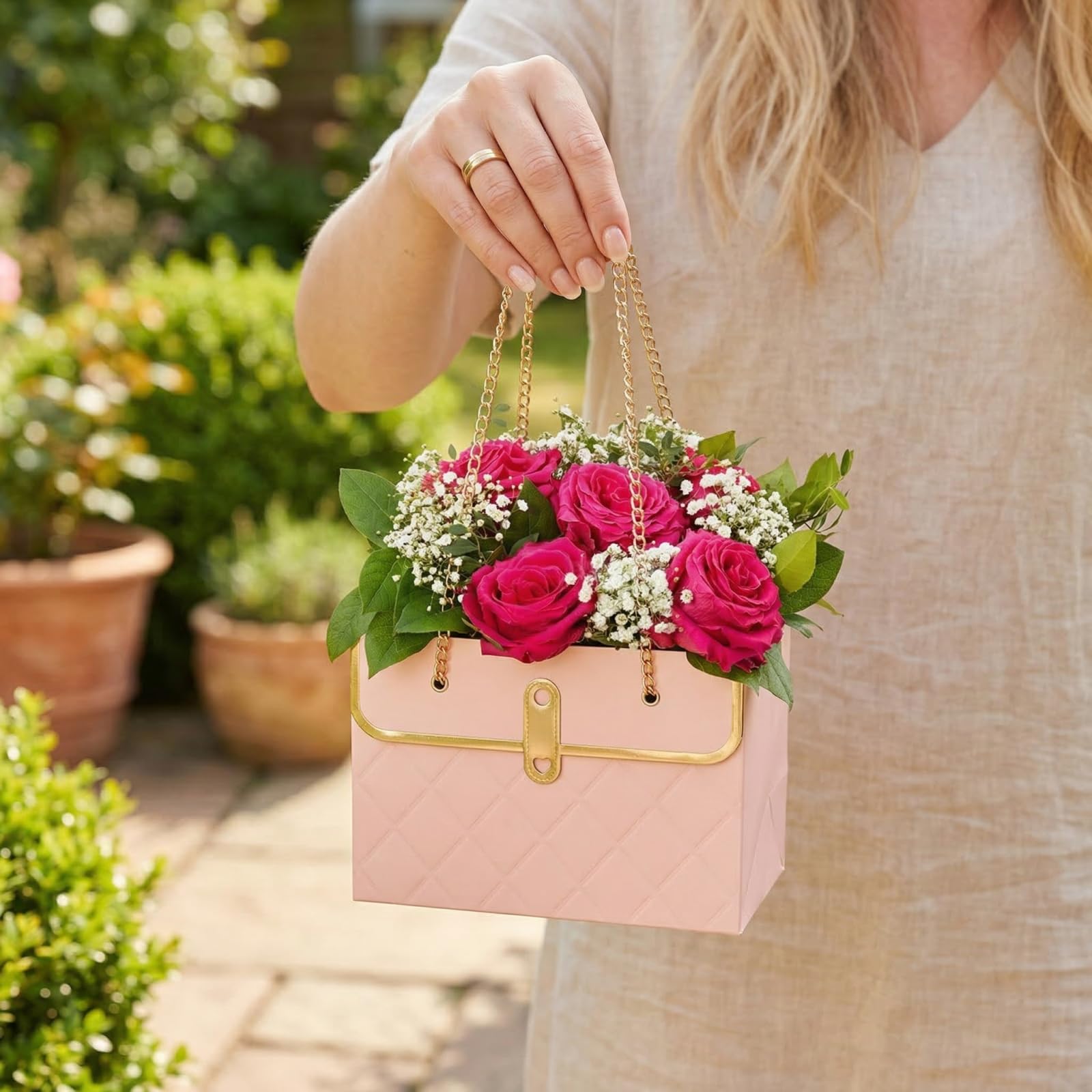 Amazon.com: Pumtus 15 Pack Flower Paper Gift Bag, Bouquet Portable