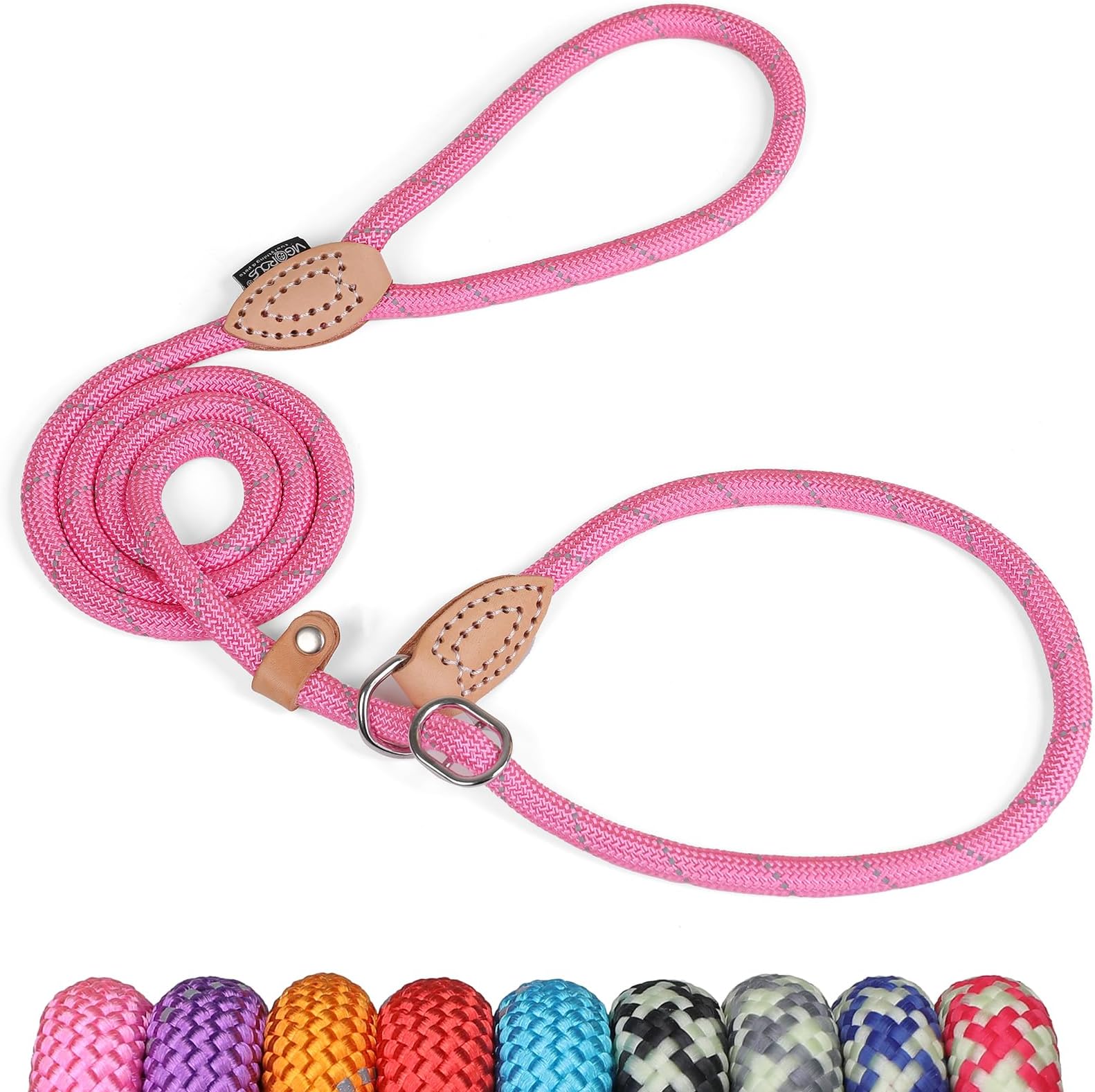 12 Pack of Rope Dog Leashes Bulk, Reflective Dog Leash Dog Walking Leashes for