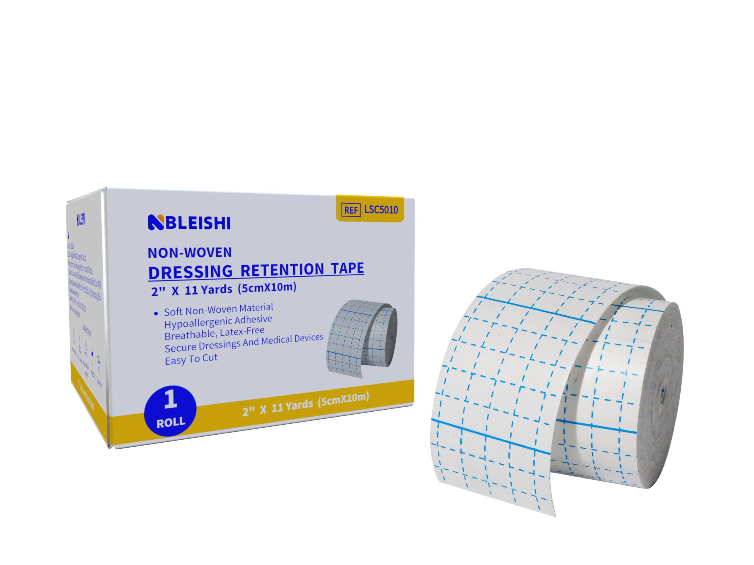 Non-Woven Dressing Retention Tape,2InchesX11Yards,Gentle Adhesive Bandage, Hypoallergenic and Breathable,Medical Grade Wound Dressing Tape Sensitive Skin for Wound Care（Pack of 1Roll）