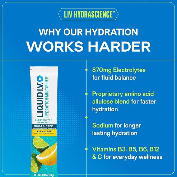 Liquid I.V. Sugar Free Electrolyte Packets, Classic Variety Pack, 16 Count