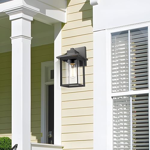 Miniatura 13 de Luces de poste al aire libre, linterna de poste exterior, lámpara de poste al aire libre, accesorio de iluminación de poste de camino con vidrio