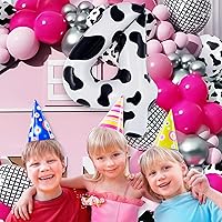 Vista 4 de Globo con número 4 de impresión de vaca, grandes globos de cumpleaños con número de vaca de 40 pulgadas, globos de Mylar de aluminio con número 4