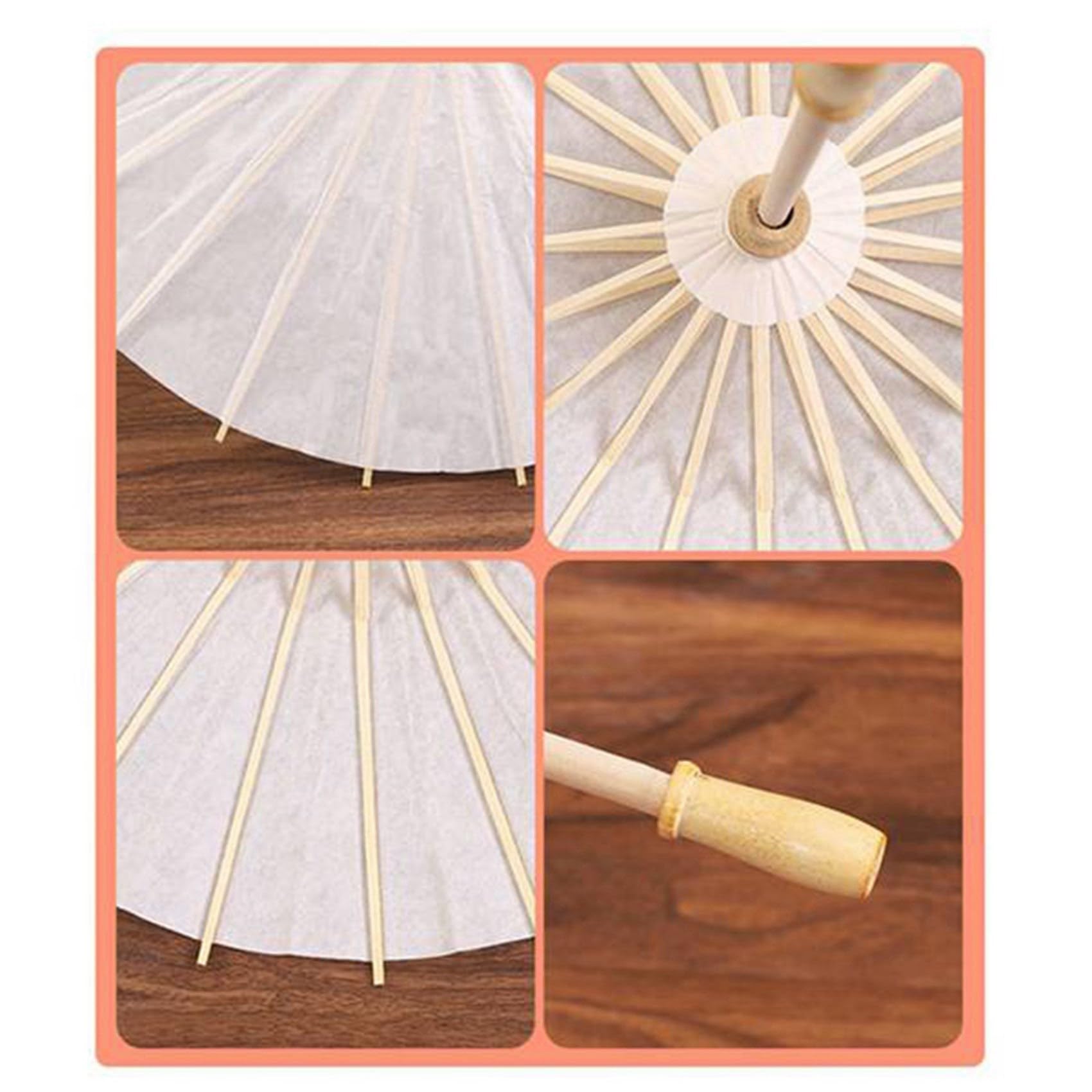 24 Stück Papier-Sonnenschirme für Hochzeiten, Party-Geschenke, 60 cm, Bambus-Schirme für Tischdekorationen bei Brautpartys, Foto-Requisiten