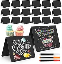 20 Stück Mini Kreidetafel Klein Kleine Tafeln Zum Beschriften,Küchennotizen,Tischkarten für Nachrichtenschilder,Preisschilder Tischkarten,Buffet,Hochzeit,Party,Bäckerei,Café