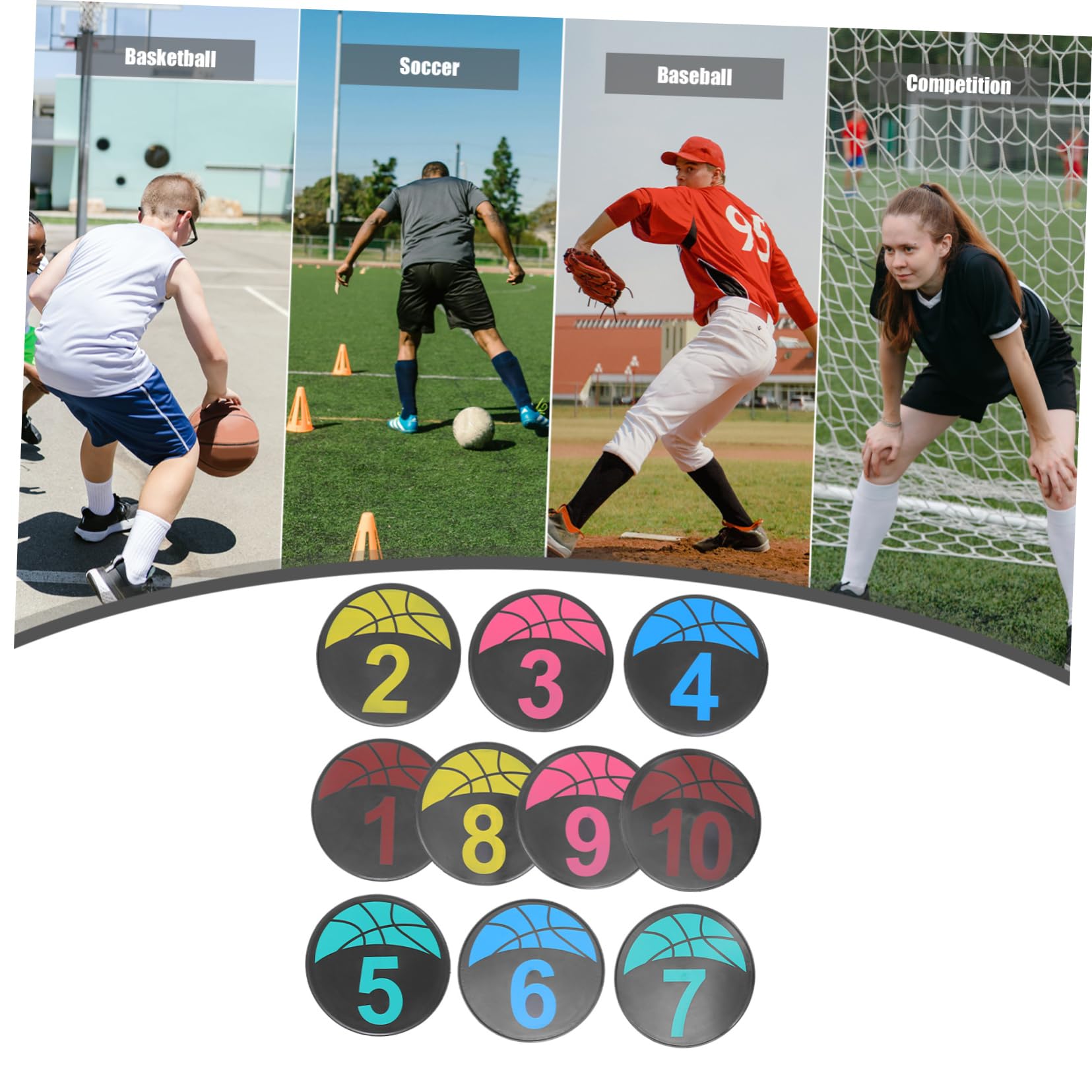 Discos de Numéricos para Entrenamiento de Fútbol Marcadores de Resistente para Práctica de