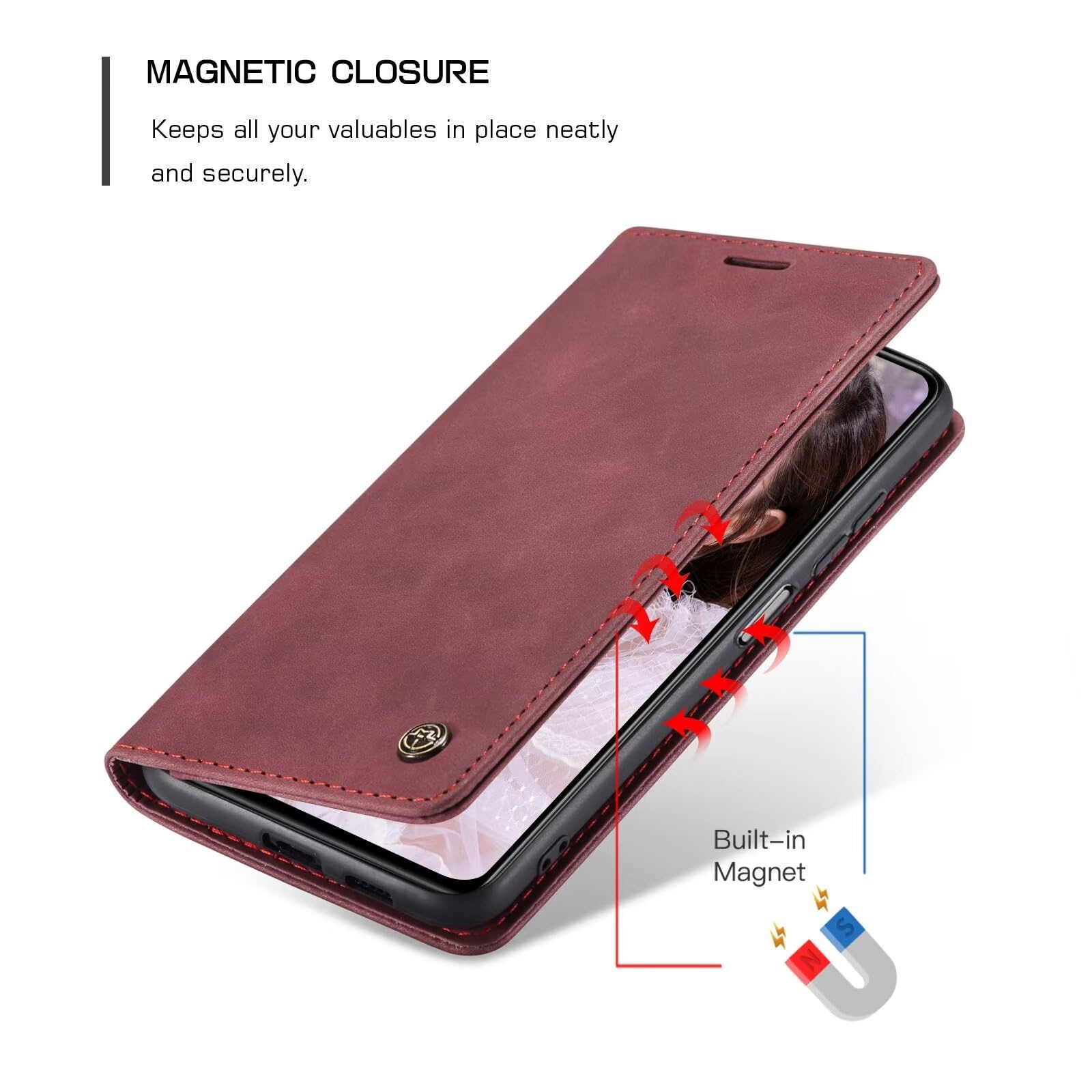 Cover Portafoglio Xiaomi Mi 10T Lite 5G In Pelle PU Con 2 Pellicole Vetro Temperato - Colore Caffè - 2