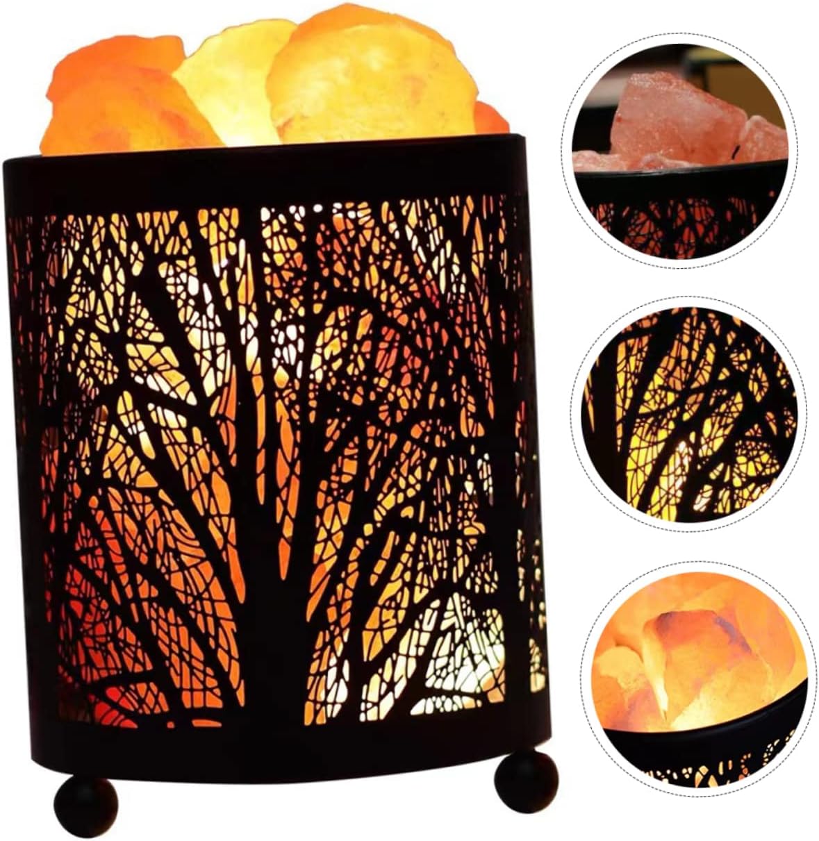 Uonlytech Himalayan Metal Basket Table Lamp for Bedroom Nightstand Lightweight Indoor Night Light for Warm Romantic Ambiance for Living Home Decor US Plug Voltage