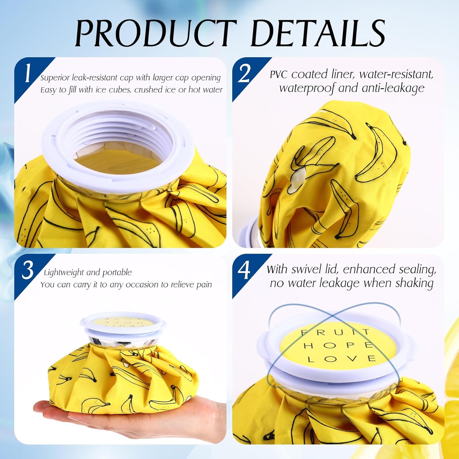 TrelaCo 12 Pieces Reusable Ice Bag for Injuries Refillable Ice Pack for Kids Cold and Hot Mini Small Ice Pack Bulk 6" Screw Top Ice Bag for Head Shoulder Back Neck Knee Pain Relief Kids, 12 Colors
