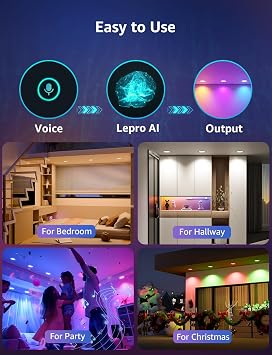 Lepro R2 AI Smart LED Recessed Lighting 6 Inch, 1050LM 12W Wafer Downlight