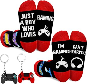 Gaming Socks Gamer Birthday Gifts for Men Him Fathers Day Dad Gifts from Daughter Wife Son Funny Socks