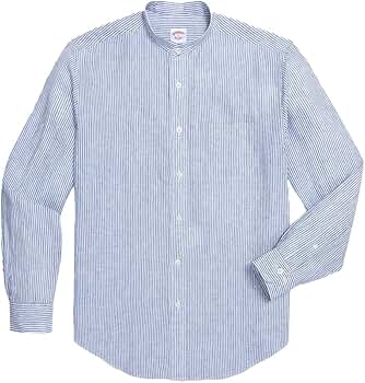Brooks Brothers リネンバンドカラーシャツ ストライプ L Brooks Brothers リネンバンドカラーシャツ ストライプ L - メルカリ
