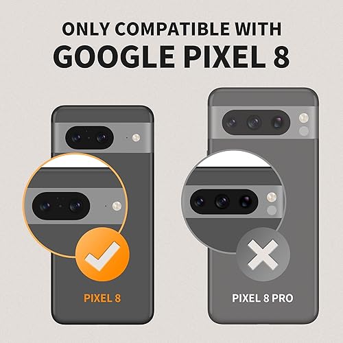 Miniatura 2 de TONGATE Funda para Google Pixel 8 con funda para cámara deslizante, funda Pixel 8 con soporte de anillo, grado militar, resistente a prueba de
