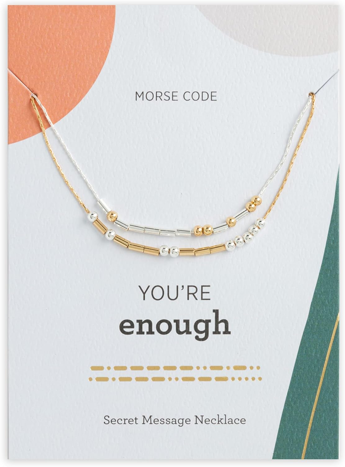 DEMDACO Morse Code Silver Gold Tone You're Strong Kind Blessed One Size Brass Fashion Necklace