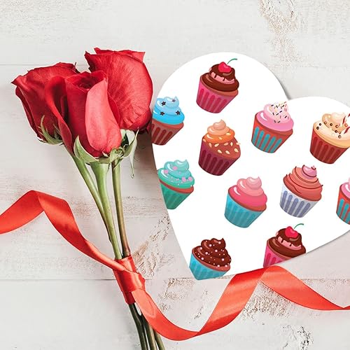 Miniatura 3 de Andaz Press Caja en forma de corazón para el día de San Valentín con tapa, cupcakes reutilizable en forma de corazón, caja de San Valentín para mini