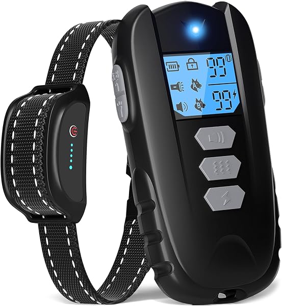Dog Shock Collar with Remote Control – Shock Collar for Dogs 10–120 lbs, 2000FT Long Range IPX7 Waterproof Rechargeable Dog Training Collar with 4 Safe Modes Beep Vibration Shock & Flashlight BK - 1