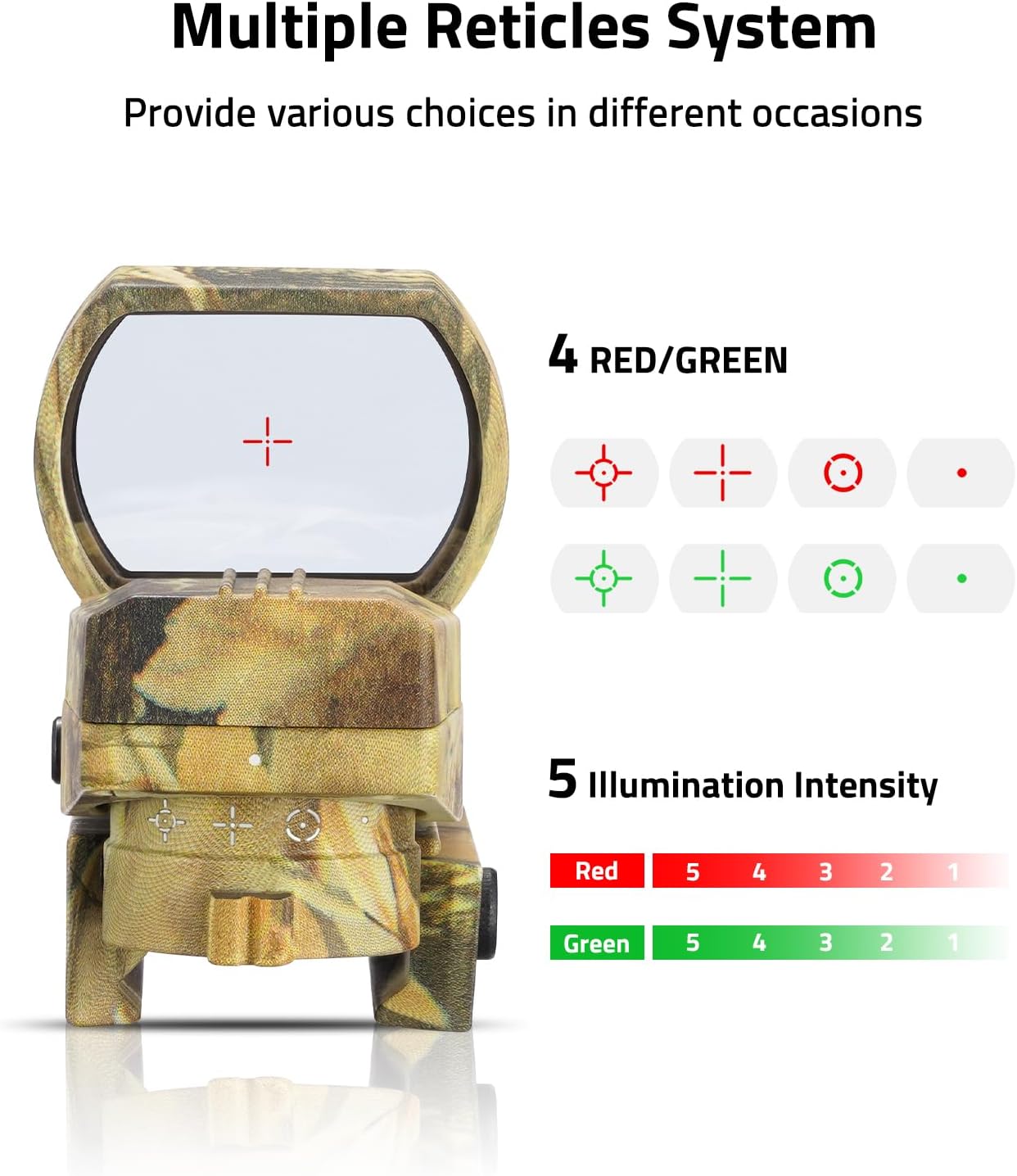 CVLIFE 1X22X33 Red Green Dot Gun Sight Scope Reflex Sight with 20mm Rail