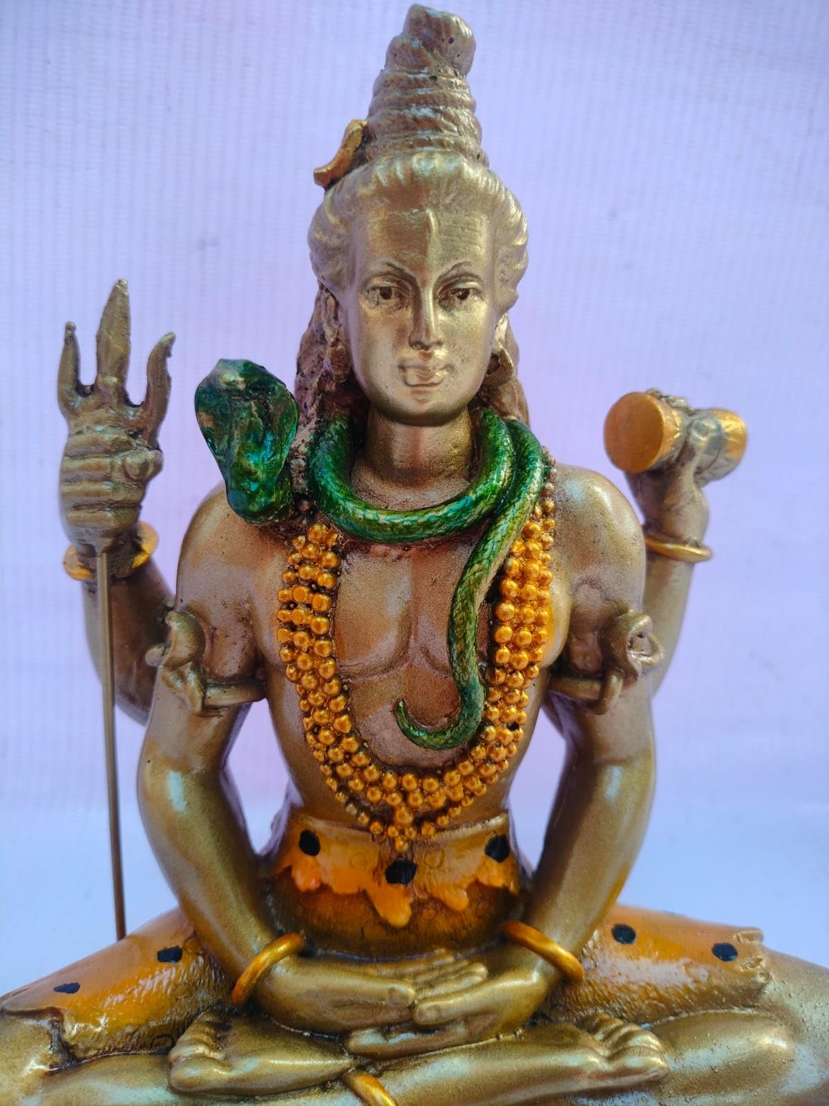 Figurka Lorda Shivy, błogosławieństwo, idol, rzeźba, Murti, dekoracyjna do sypialni, pokoju Pooja, biura, dekoracja stołu i artykuły prezentowe (20 cm x 17 cm, wielokolorowa) (żywica)