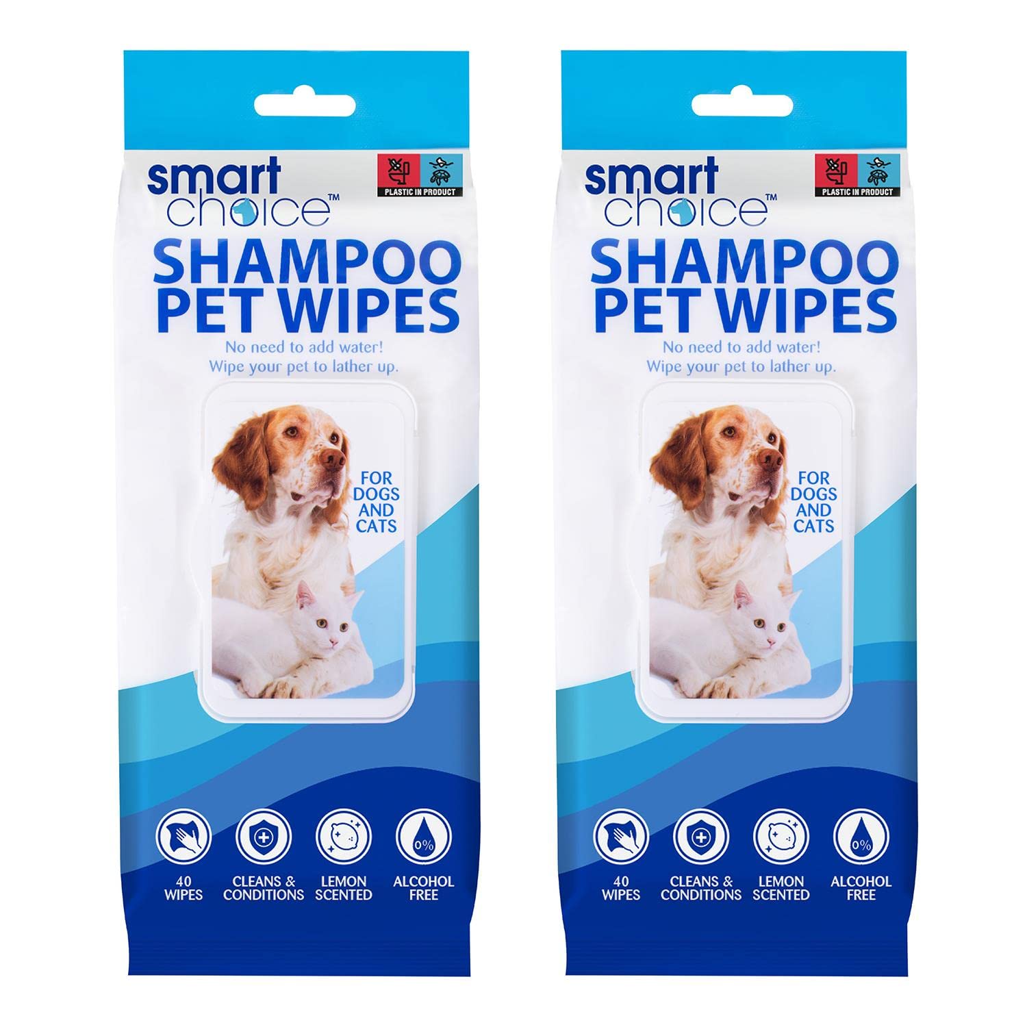 YöL 80 Lemon Scented Shampoo Pet Wipes Alcohol Free Dogs Puppies Cats All Purpose Pets Hygiene