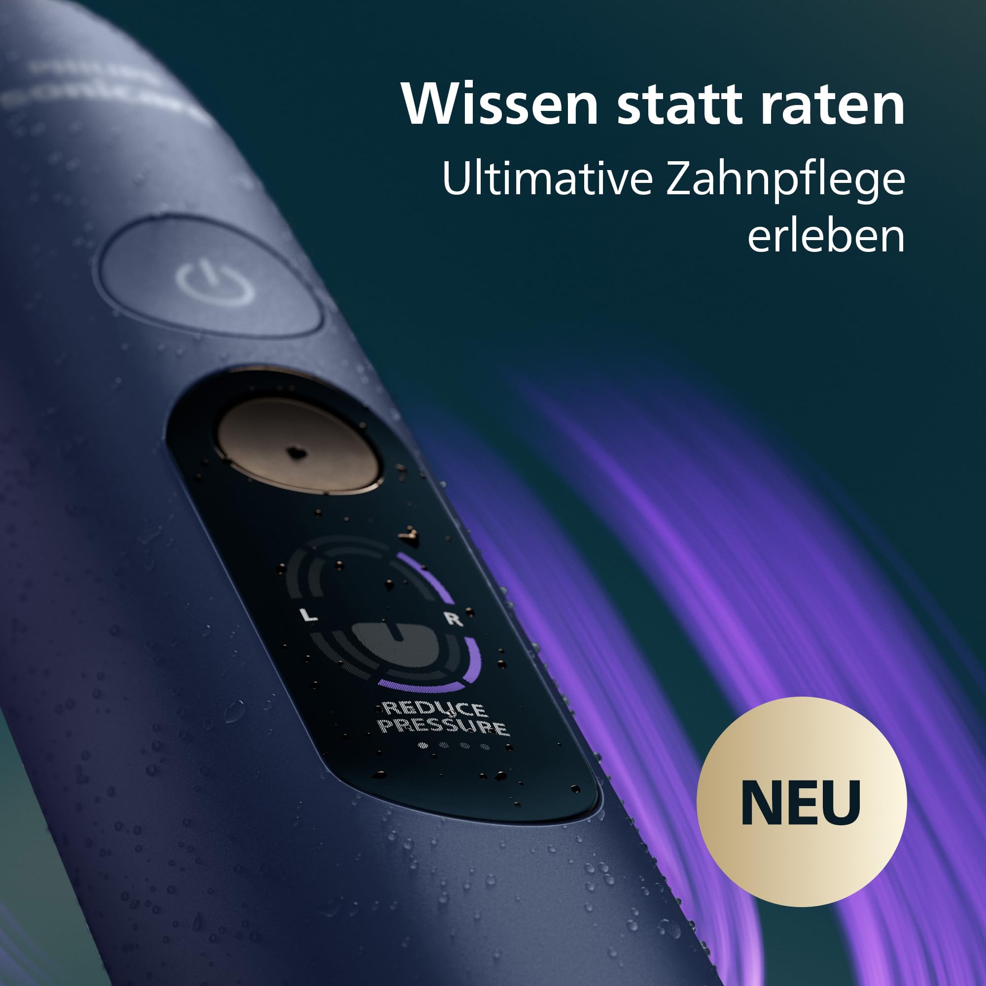 Philips Sonicare Next-Generation DiamondClean 8000 elektrische Zahnbürste - mit intelligenter Andruckkontrolle und 15 Einstellungen, Dunkelblau, HX8311/13