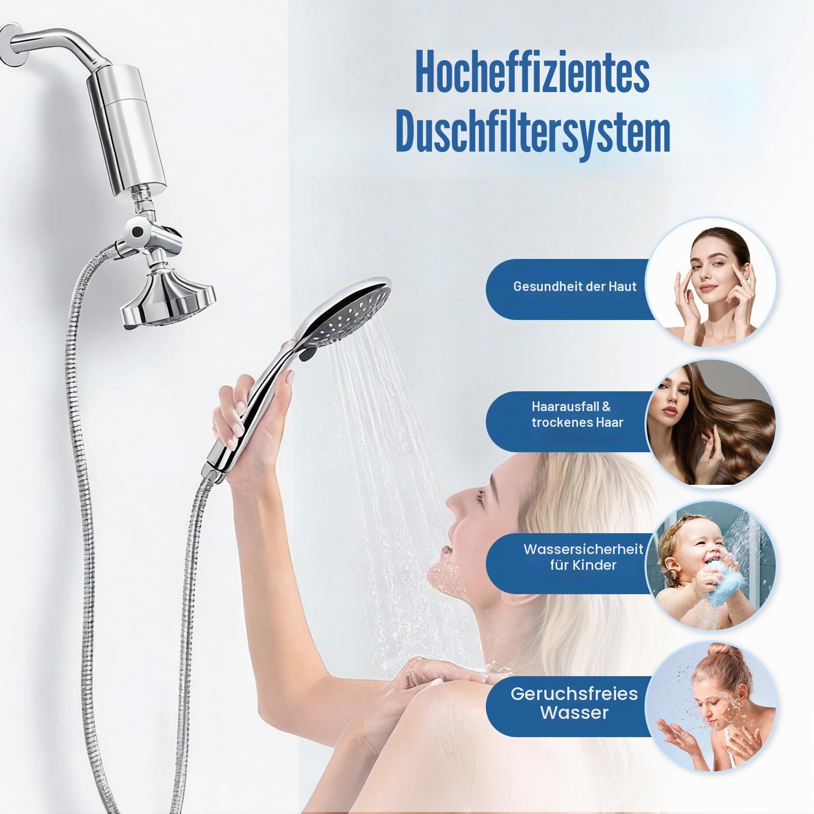 Ersatzfilterkartusche AWP175 kompatibel mit der Philips-Dusche AWP1775CH, entfernt Chlor und Verunreinigungen, Filterkapazität – 3er-Pack