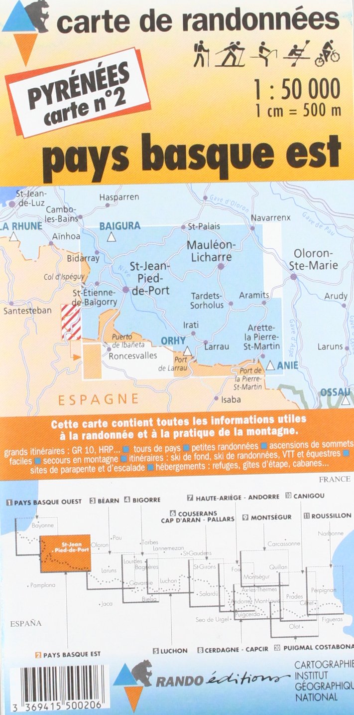 Pays basque est. Barétous, Soule-basse, Navarre, 1/50000