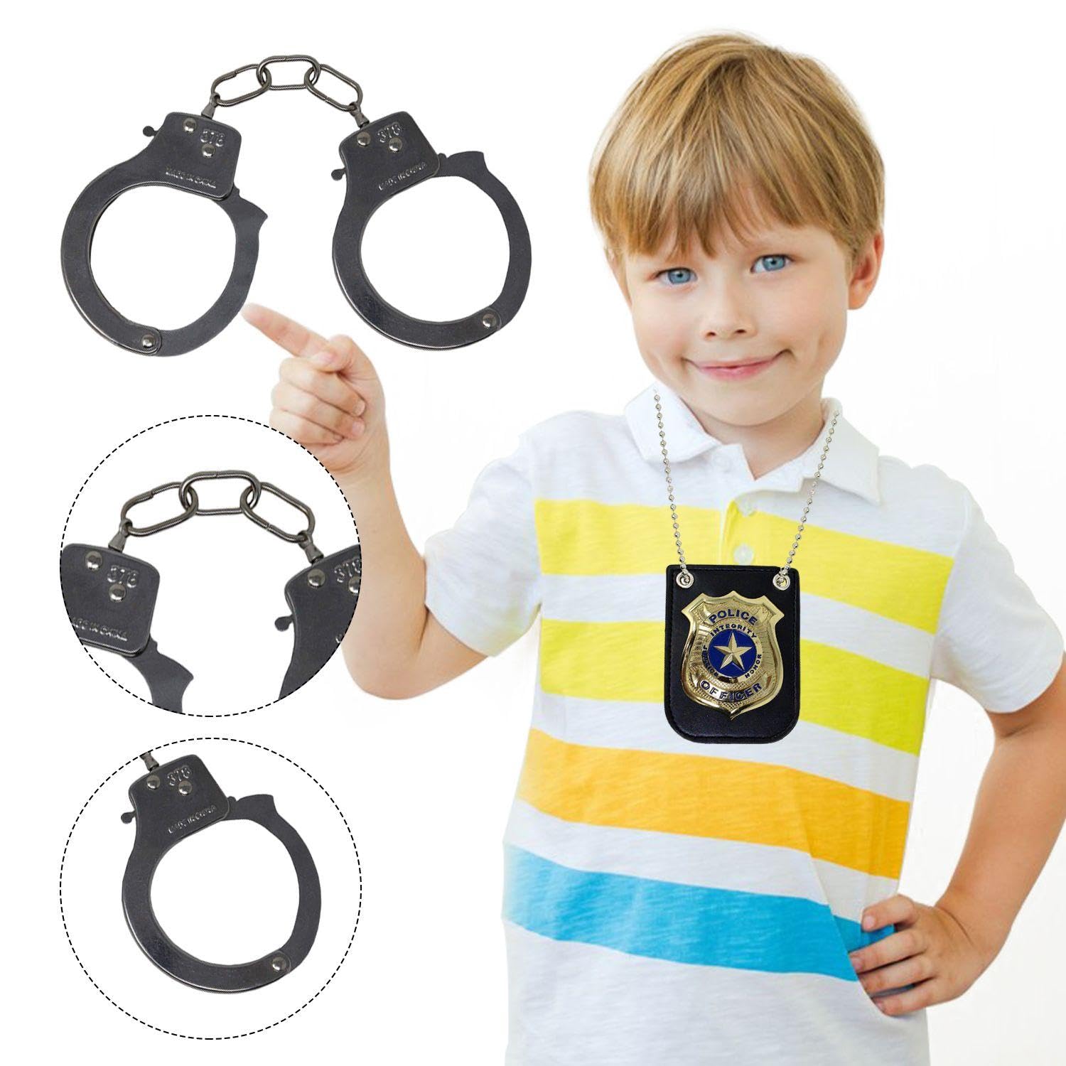 VEHYEGOI 3-Piece Police Play Set, Police Costume for Children Police Equipment - Image 3