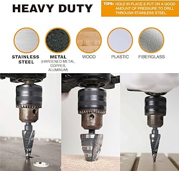 Repit スパイラルバーレ ホワイト Amazon.com: Jerax tools 1/4 to 1-1/8 Step Drill Bit Straight