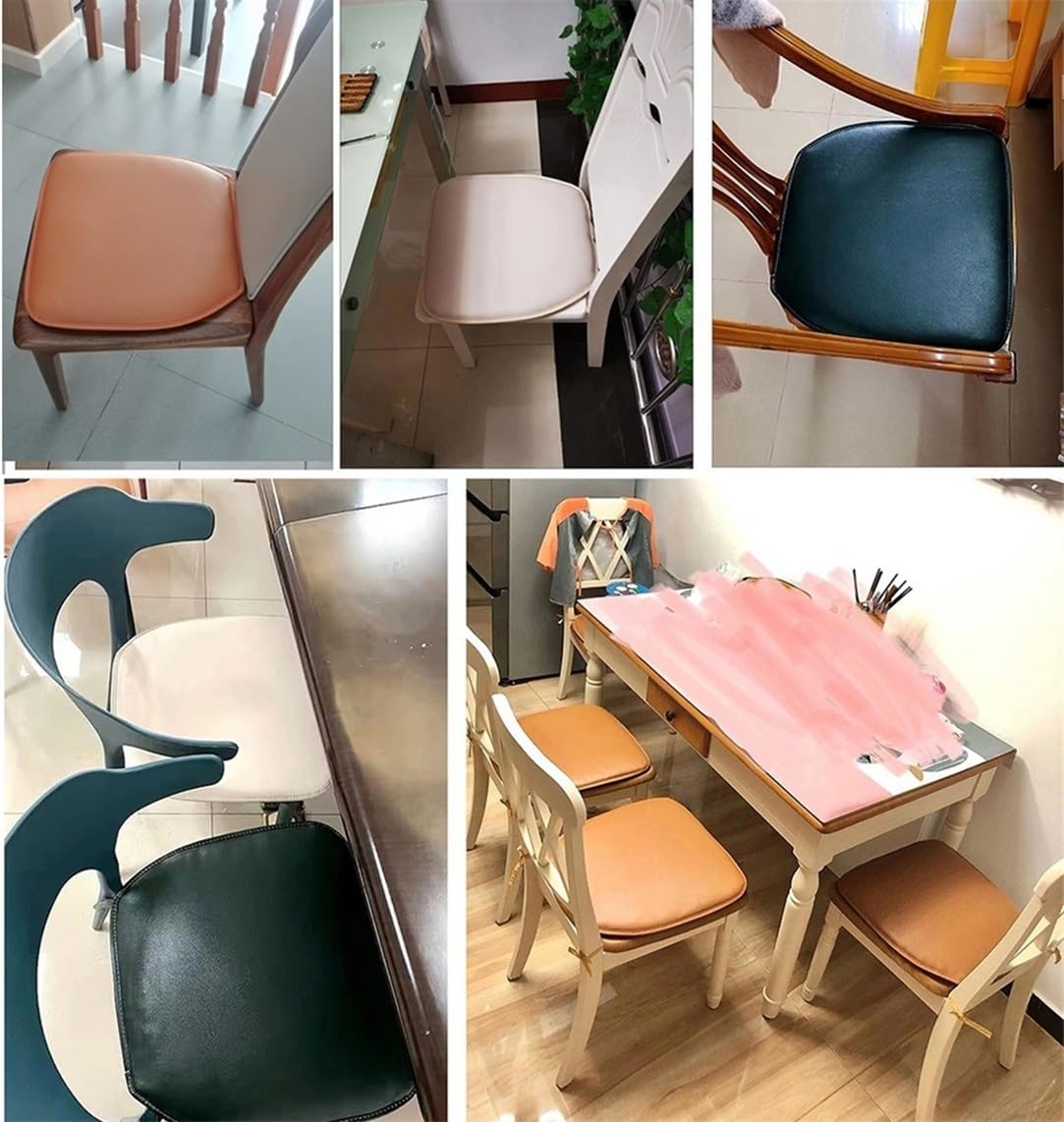 Coussin De Chaise De Salle À Manger, 6 Paquets De Galette De Chaise en Similicuir, Coussin De Siège en Forme De U, Coussin De Chaise Antidérapant(Beige)