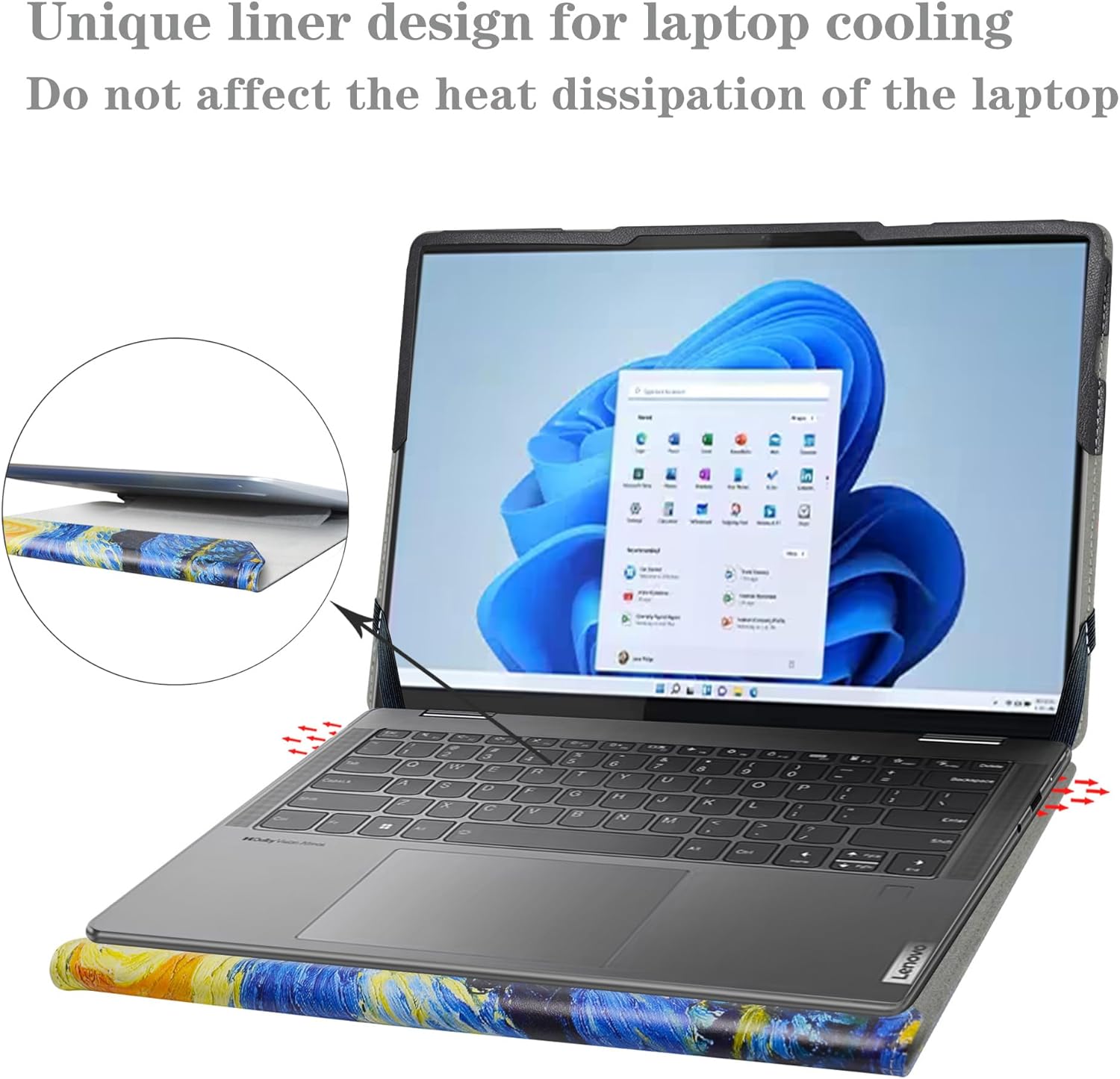 Alapmk Protective Case for 14" Lenovo Yoga 7i 14 Gen 8 2023 Model/Yoga 7i 14 Gen 7 2022 Model & HP EliteBook 840 G9 G10 G11 & VivoBook 14 OLED M1405YA(Not Fit Yoga 7i 14 2020-2021 Model),Starry Night