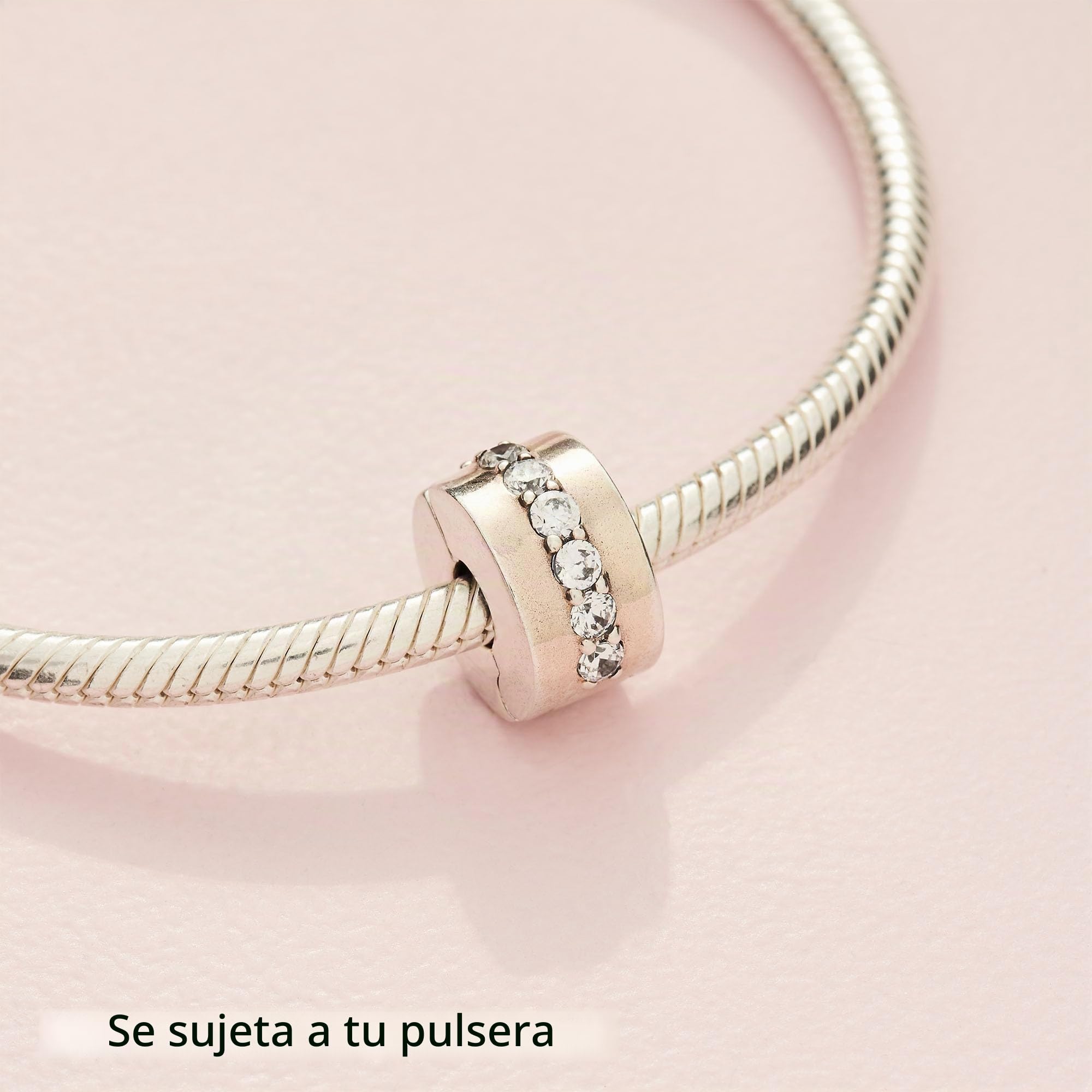 Pandora Timeless Women's Sterling Silver Shining Path Cubic Zirconia Clip Charm for Bracelet