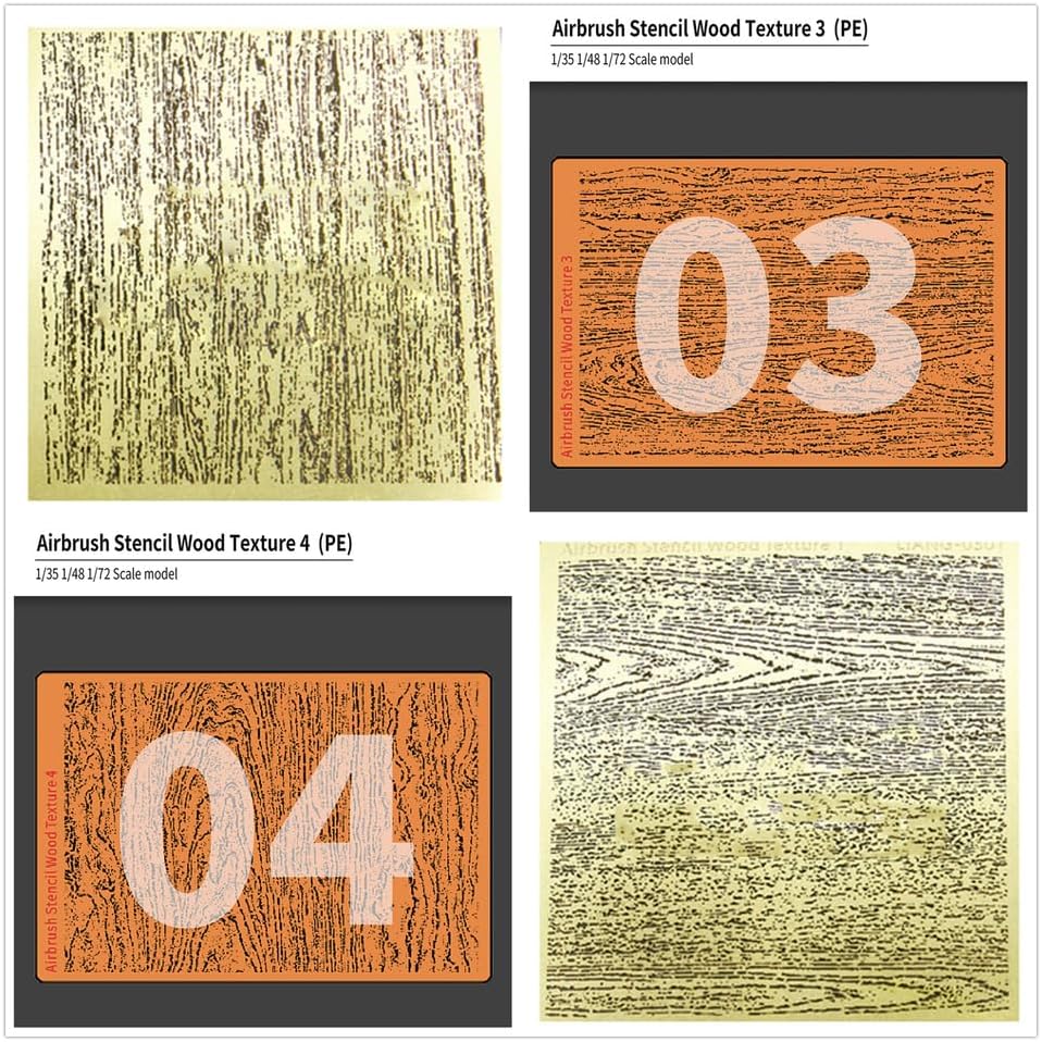 penpenlu Fit for 1/32 1/48 Scale Model Making Texture DIY Wood Grain Etching Sheet Stencil