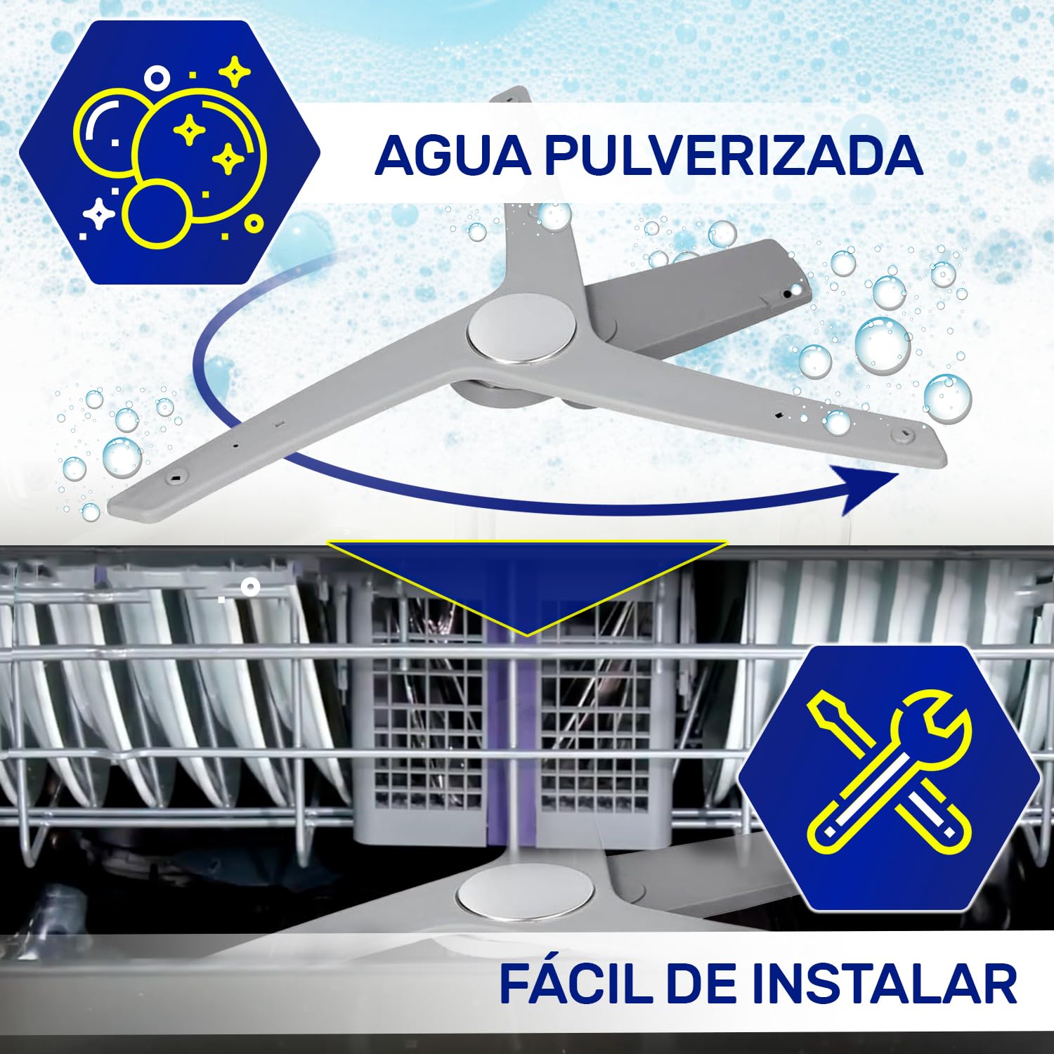 Brazo Rociador Inferior para Lavavajillas 1517350100 1517350200 para Beko