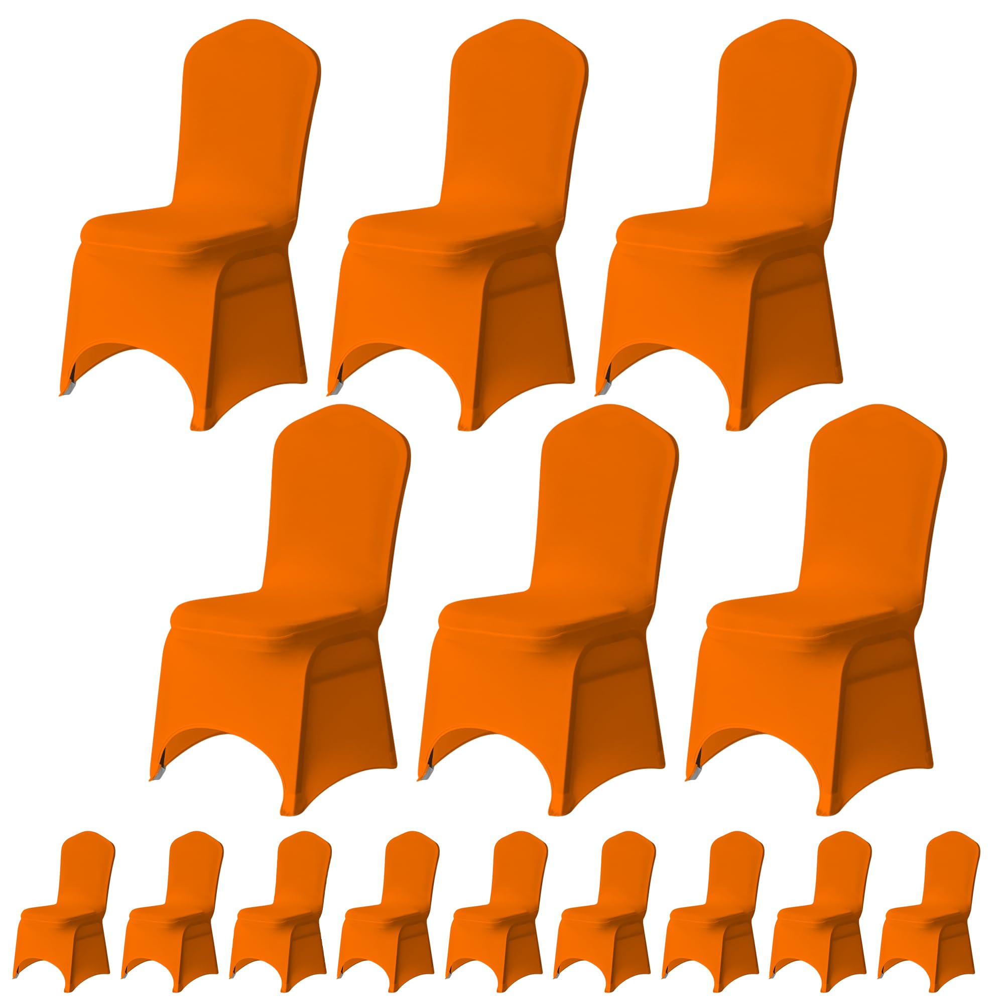 Trimming Shop Orange Wedding Chair Covers Set of 30, Spandex Polyester Stretch Removable Washable Universal Slipcovers for Wedding Banquet, Dining Party & Events โ image 1